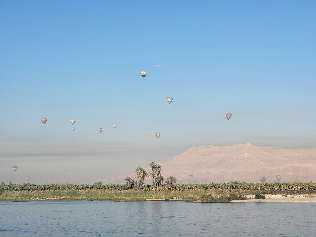 We could see many hot air balloons on the horizon