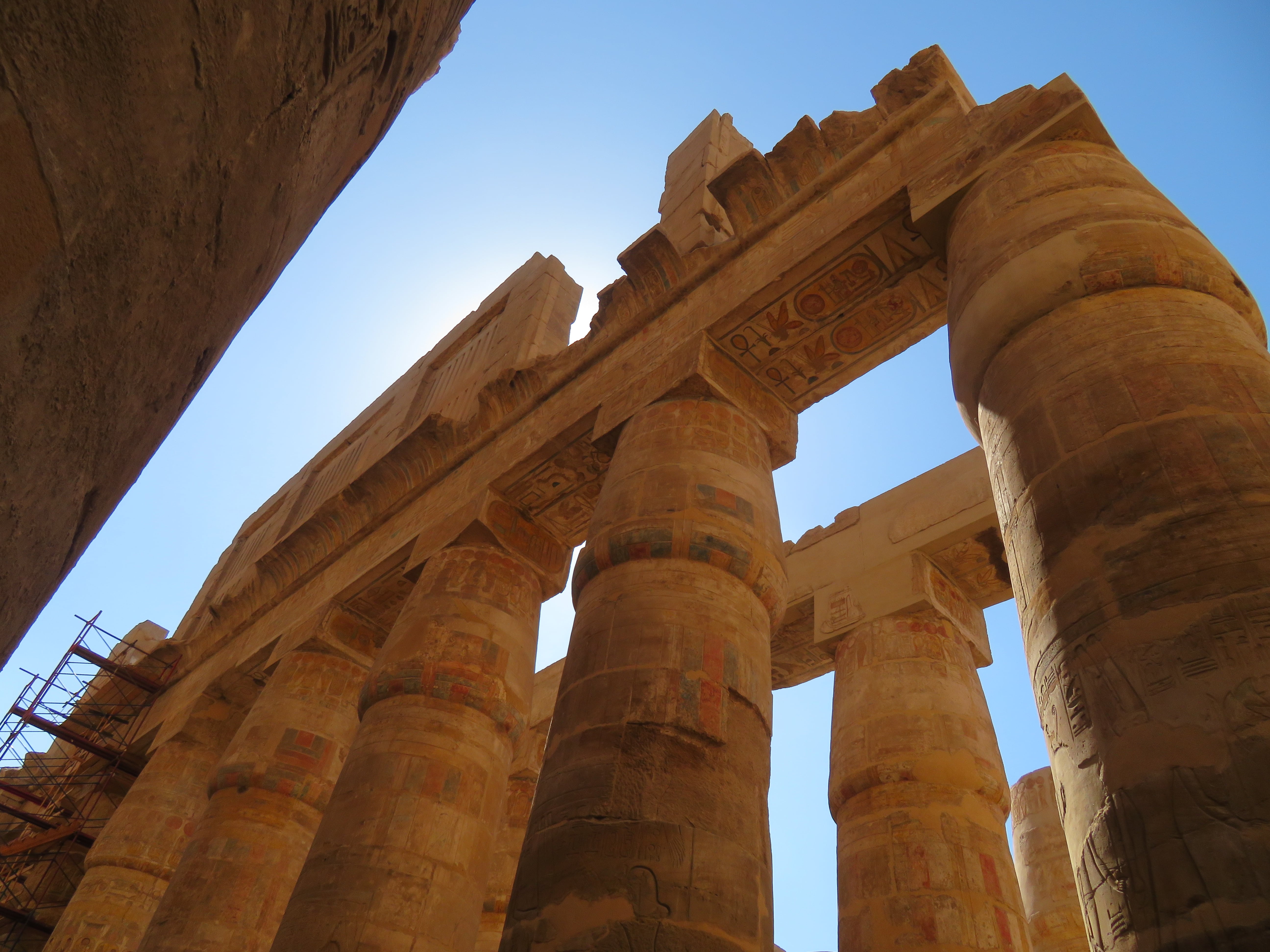 Columns at Karnak Temple with original colors