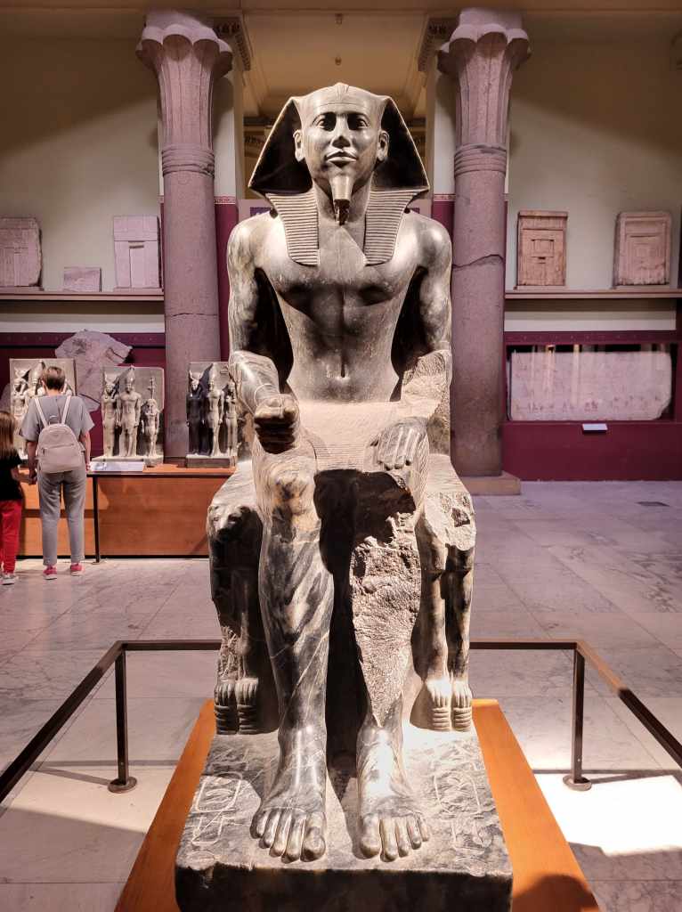 A statue of the Old Kingdom Pharoah Khafre