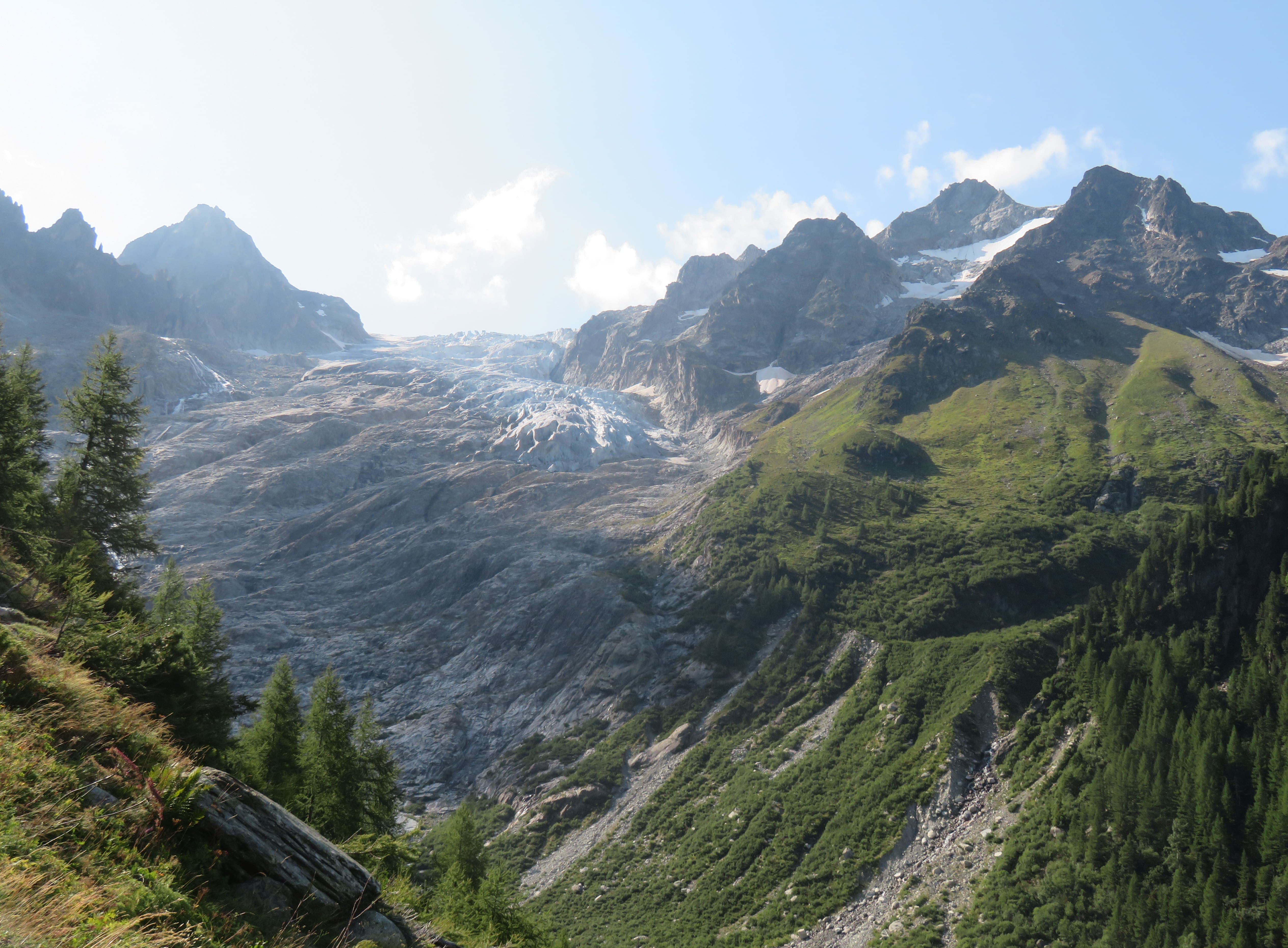 View of Glacier du Trient on the climb to Fenetre d'Arpette