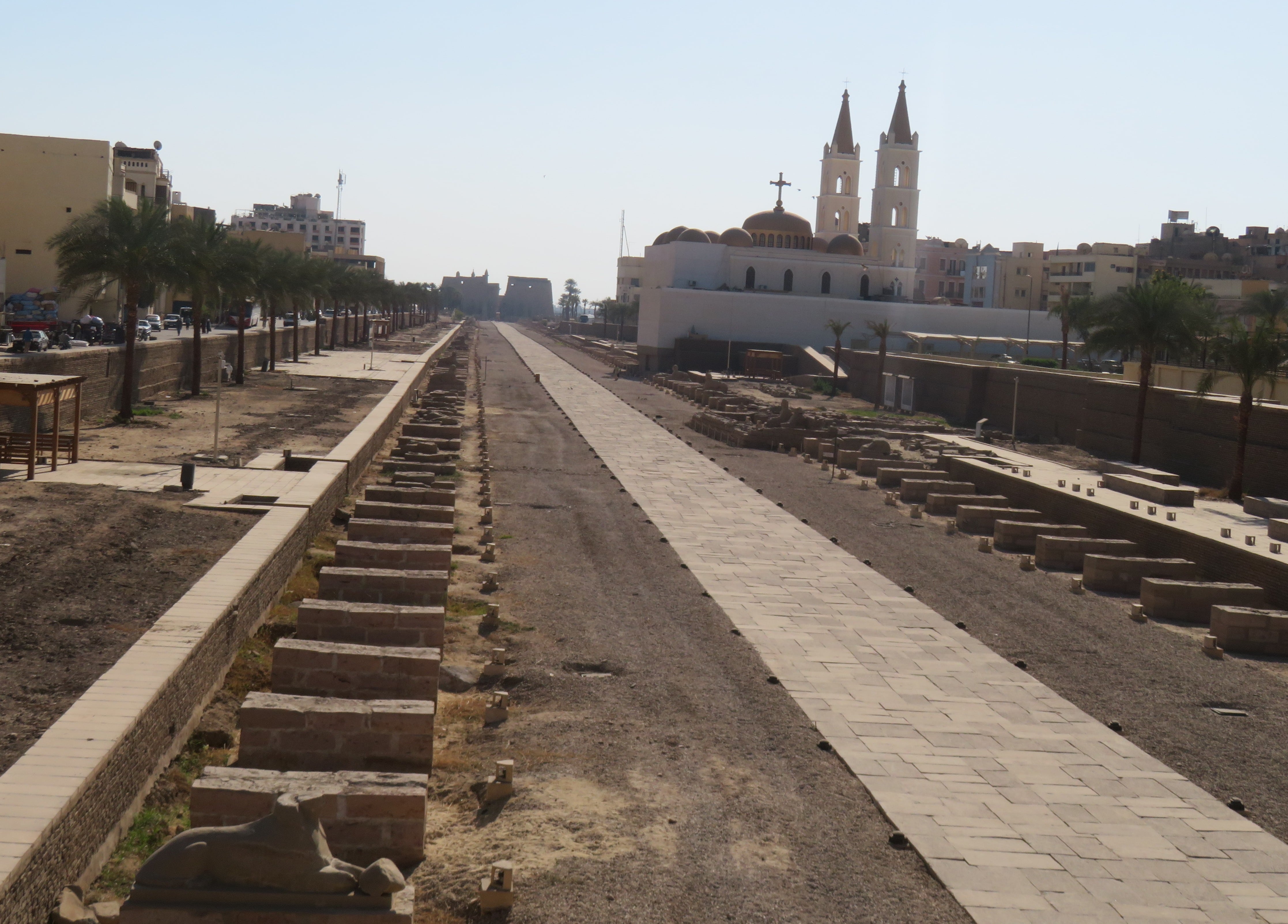 Avenue of Sphinx leading to the Luxor Temple