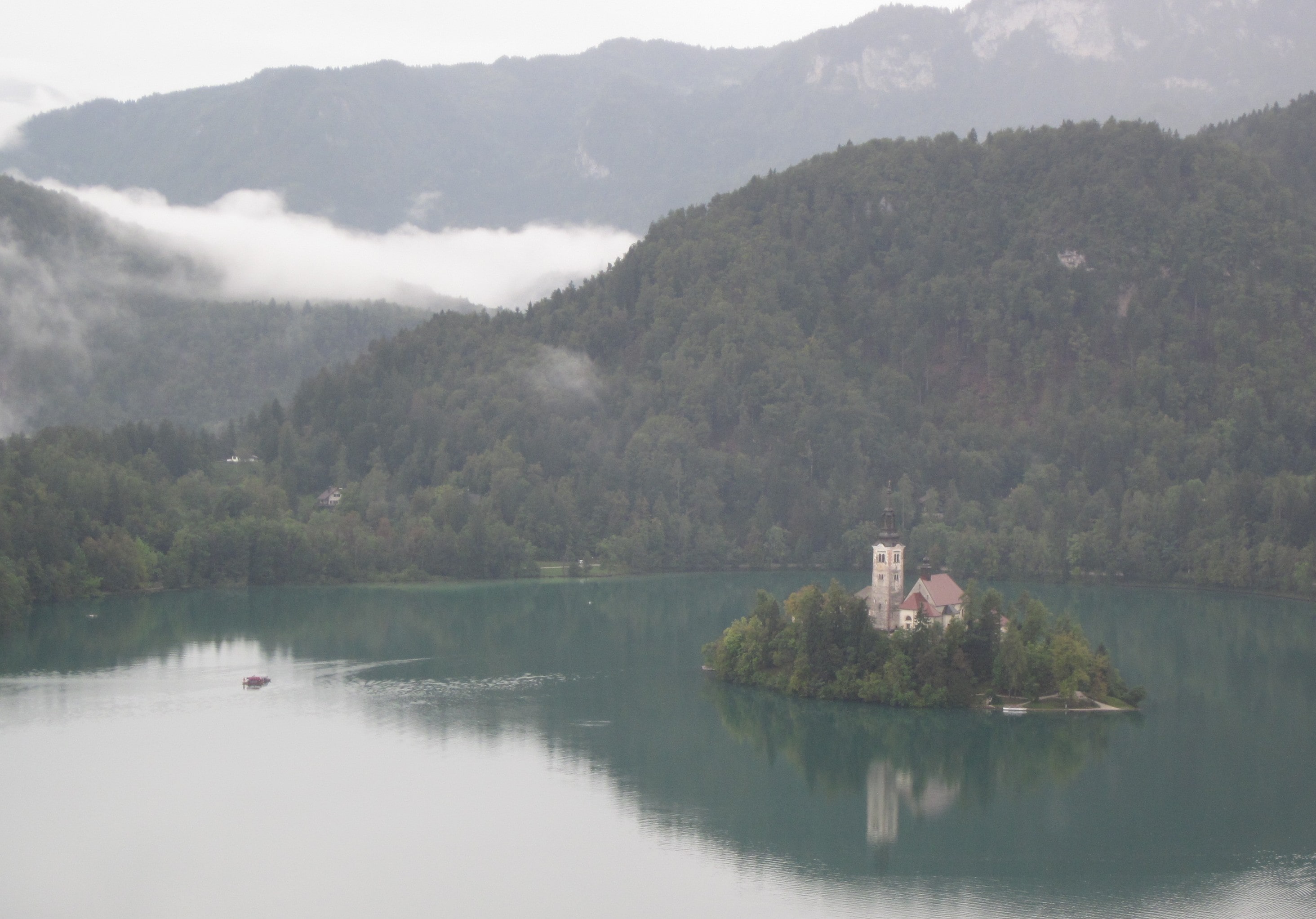 Dreamy Lake Bled view from the castle