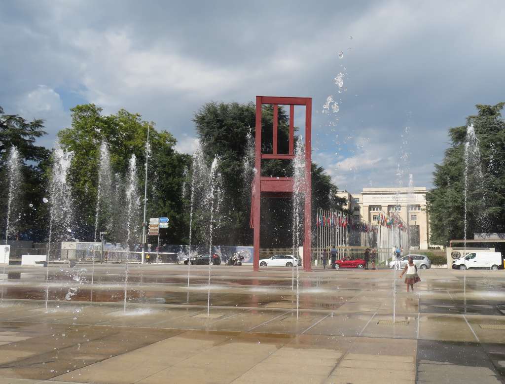 Broken Chair in front of the United Nations.