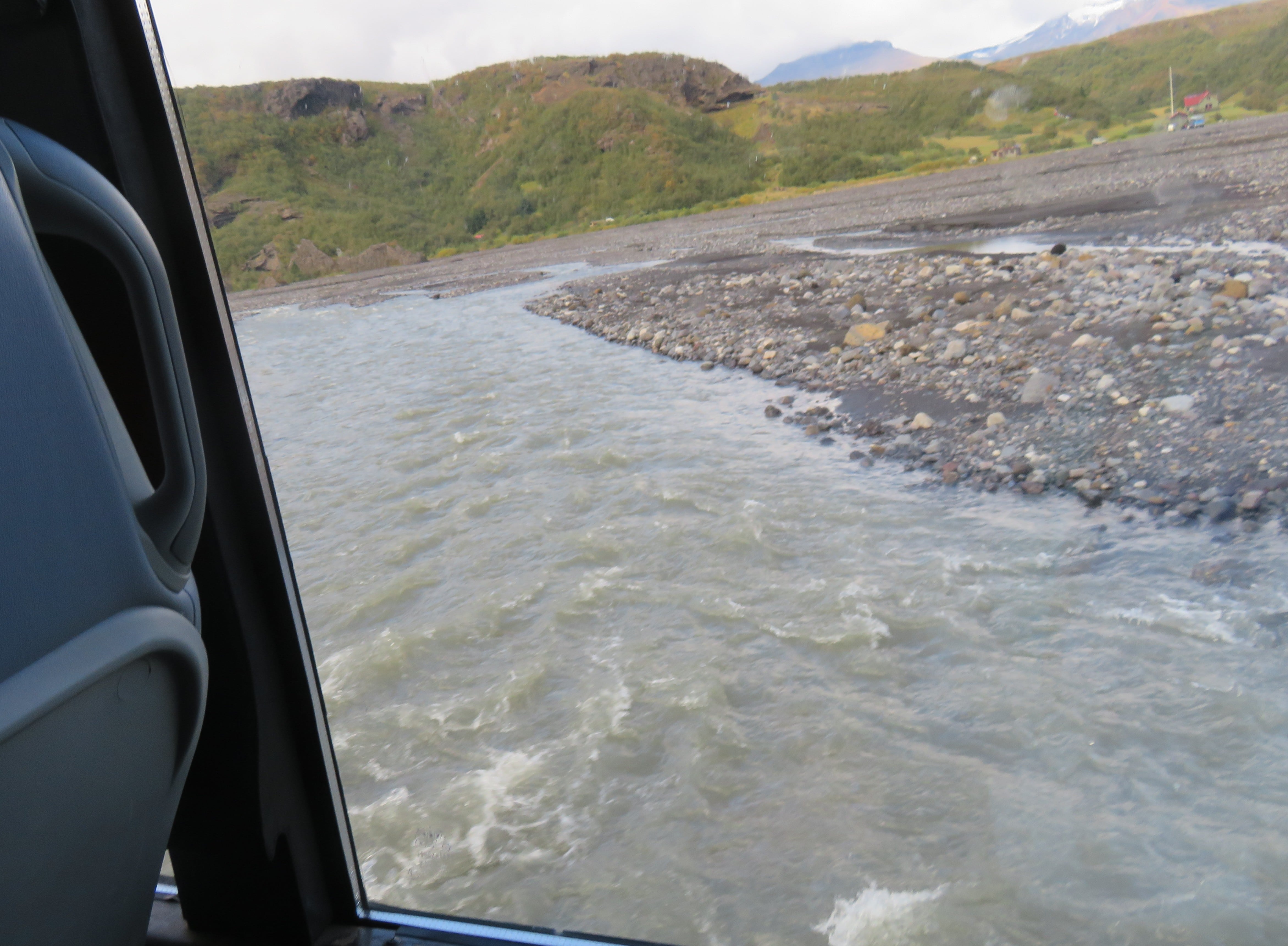 Bus crossing Krossa river bed