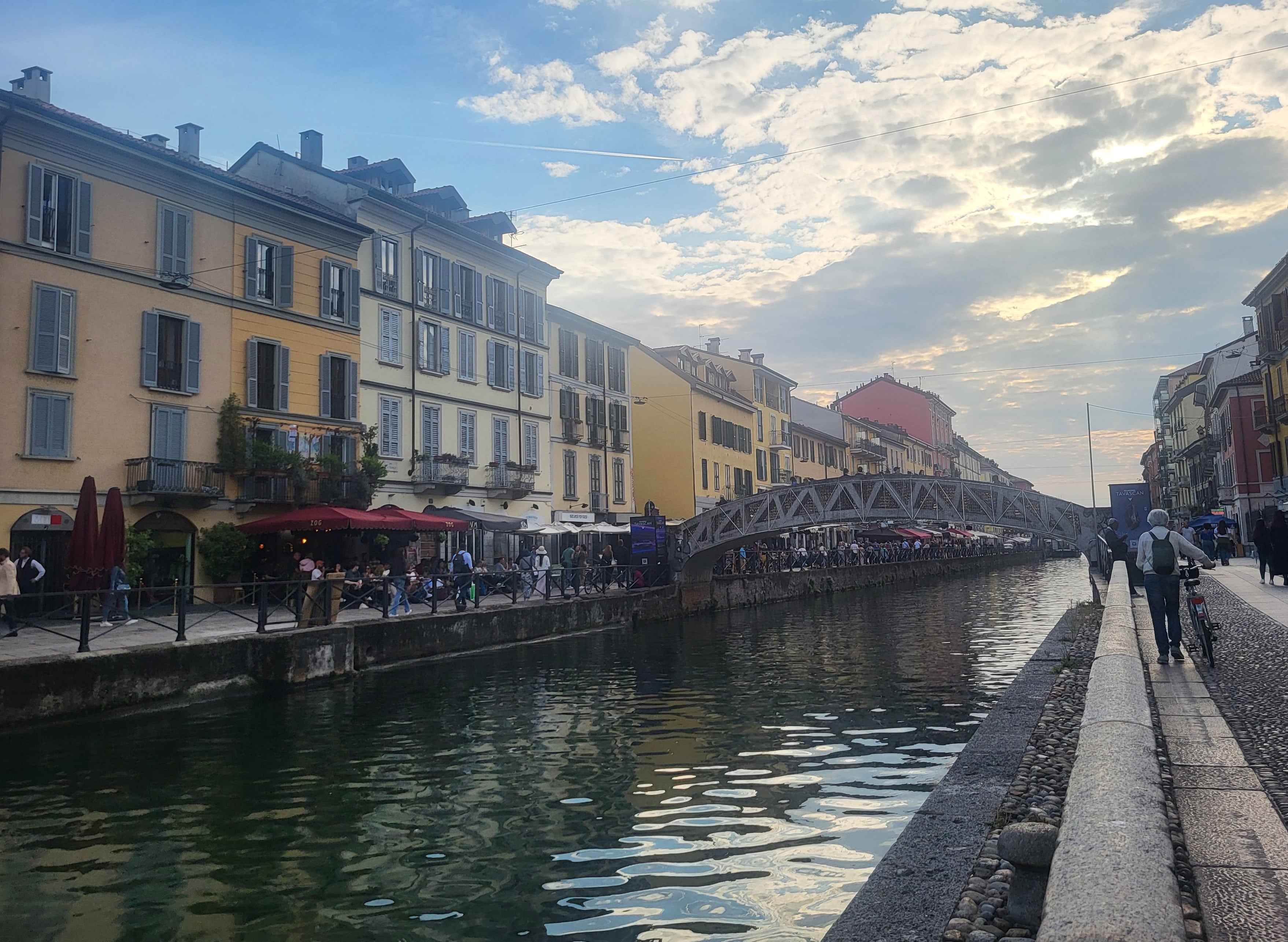 Milan Canal District near sunset