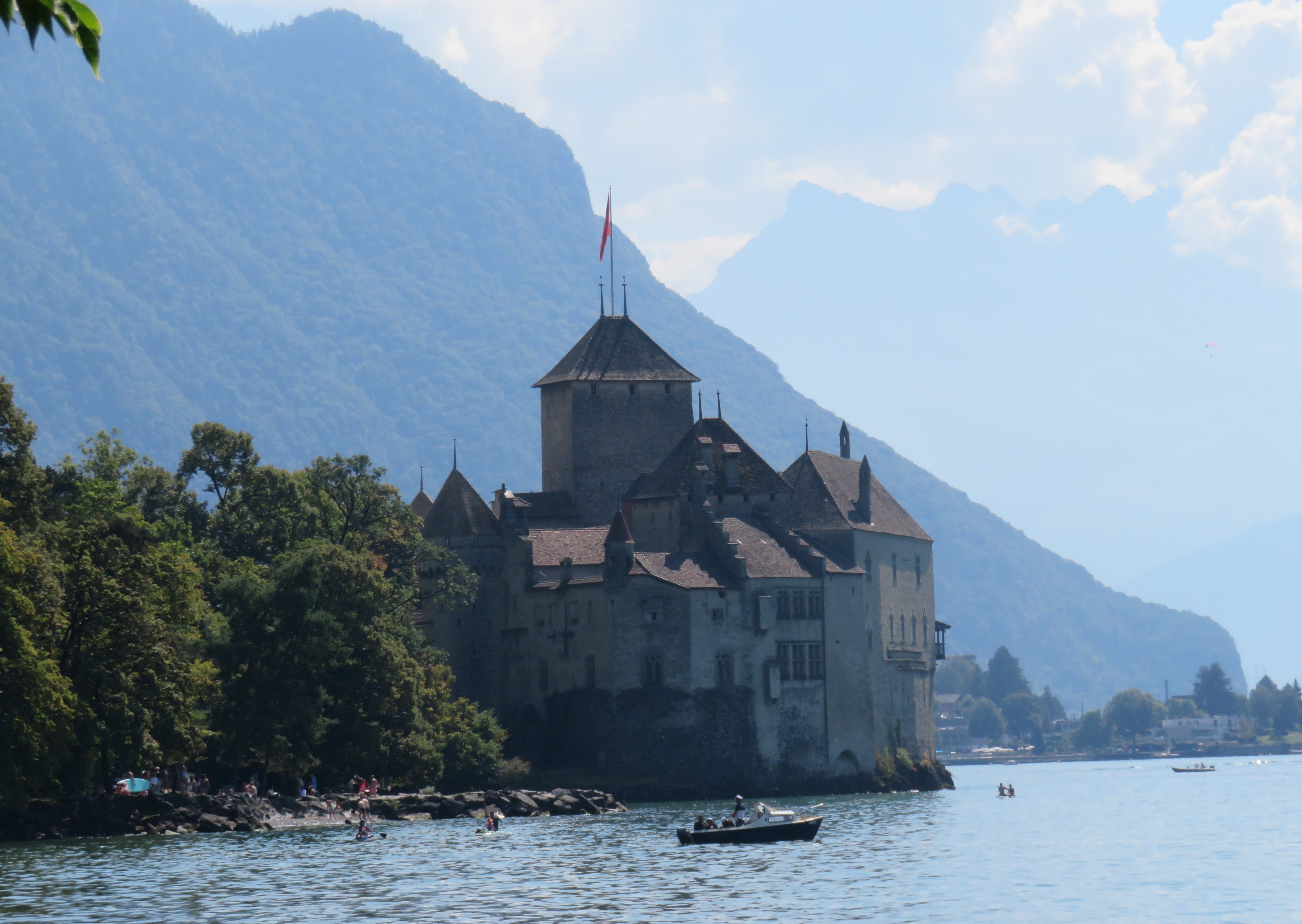 Chillon Castle on the Geneva Lake shore.