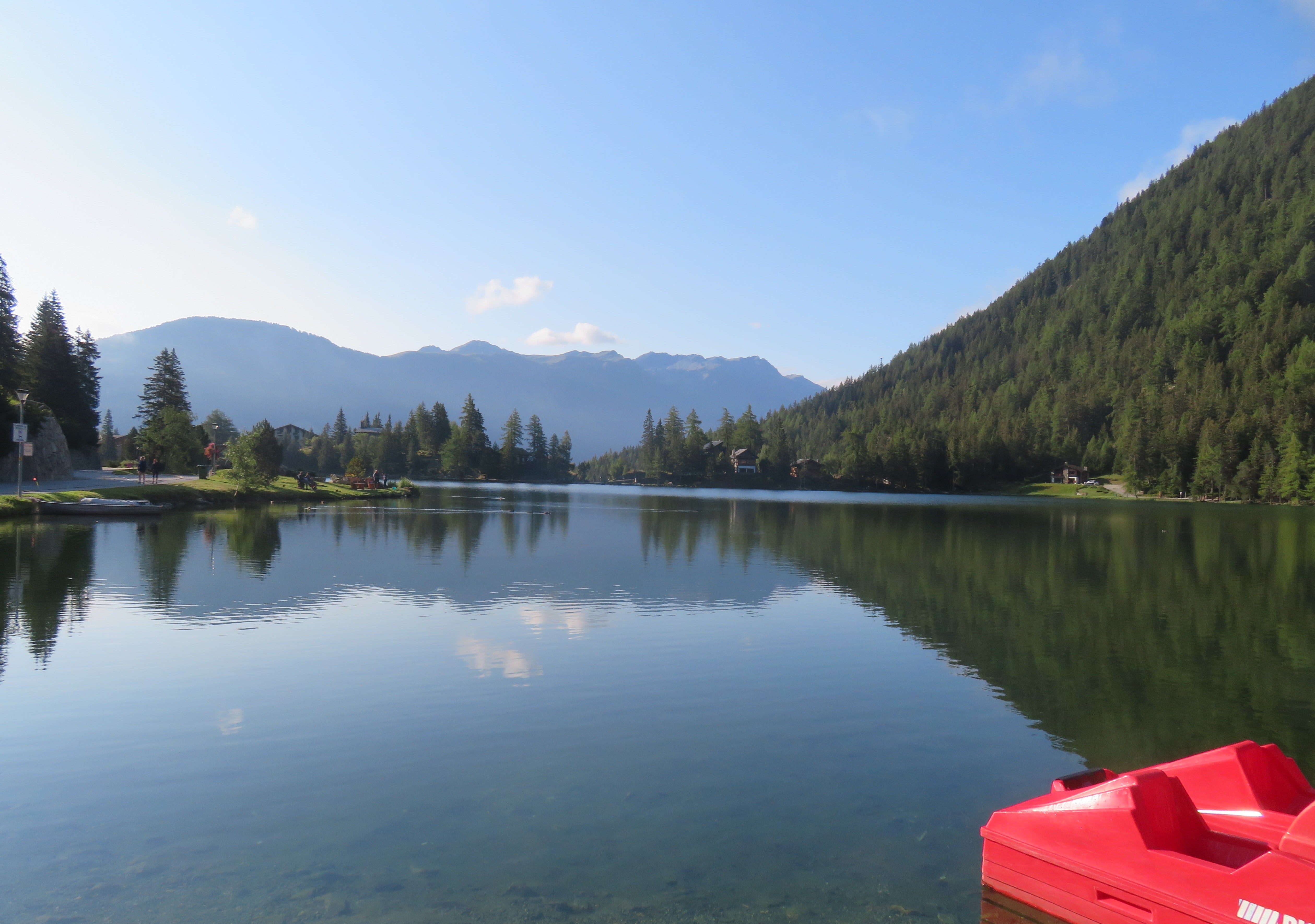 Lake Champex is a pretty, serene, little lake very popular with fishermen