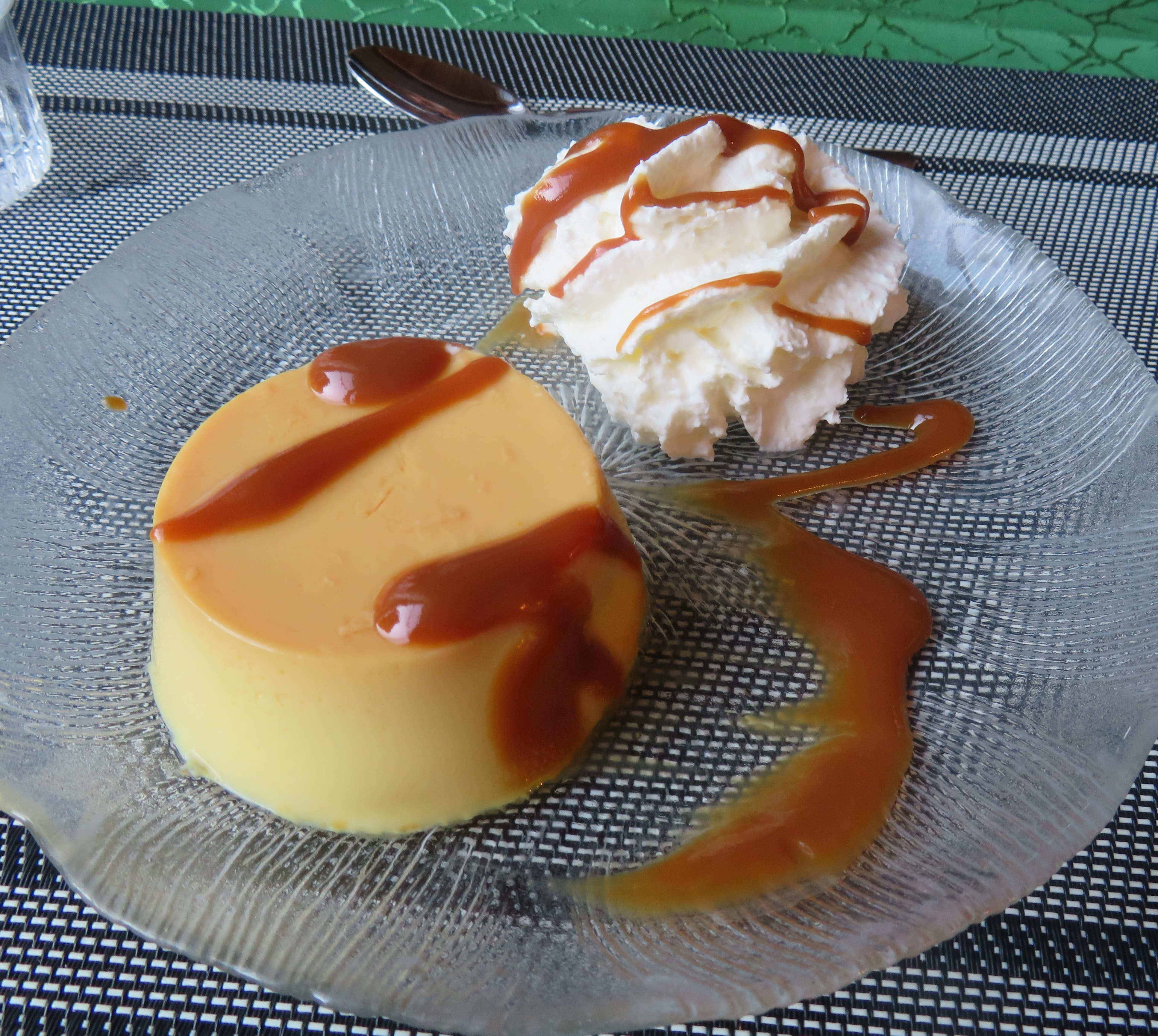 Our half-board dinner included a very delicious dessert.