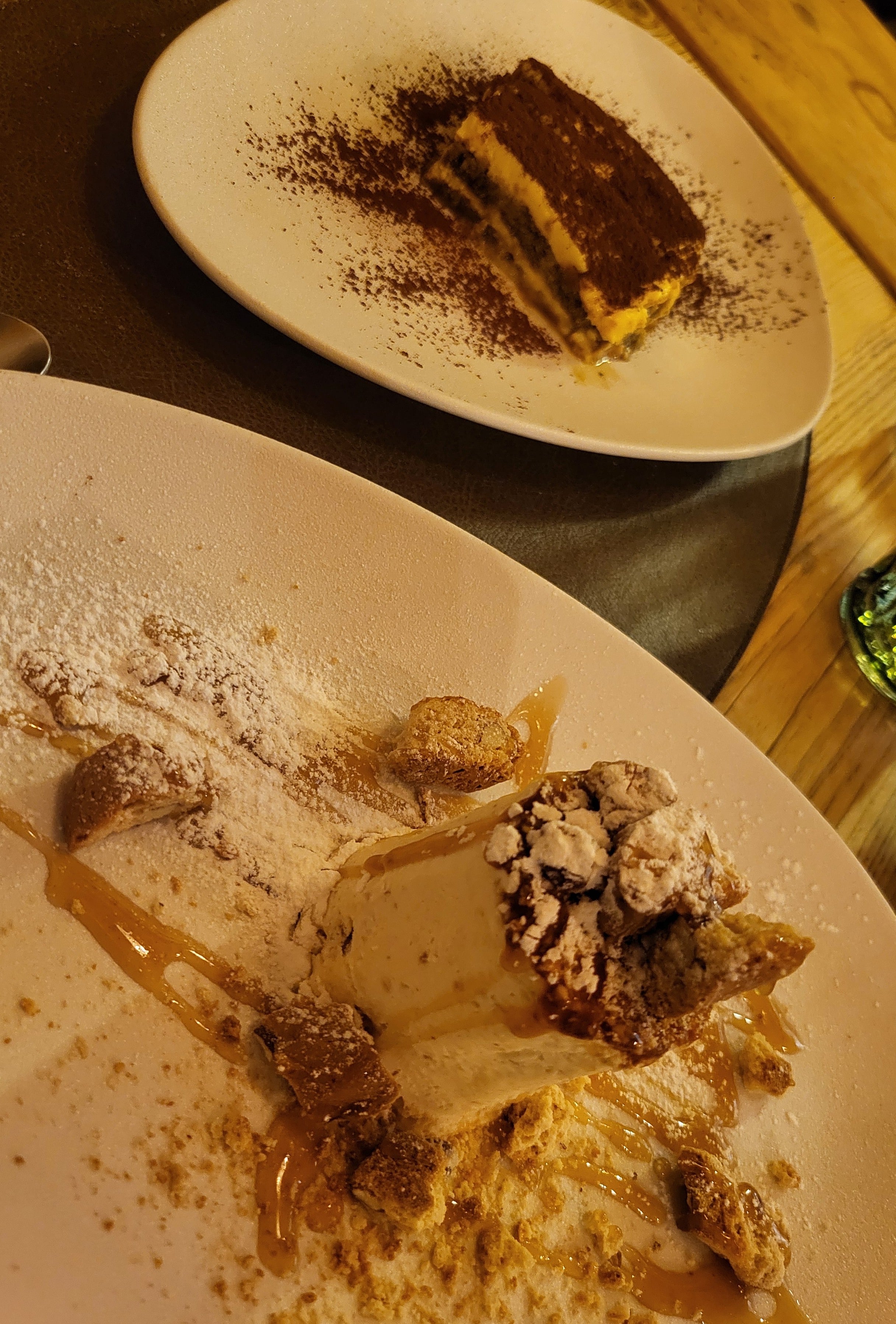 Tiramisu and semifraddo for dessert