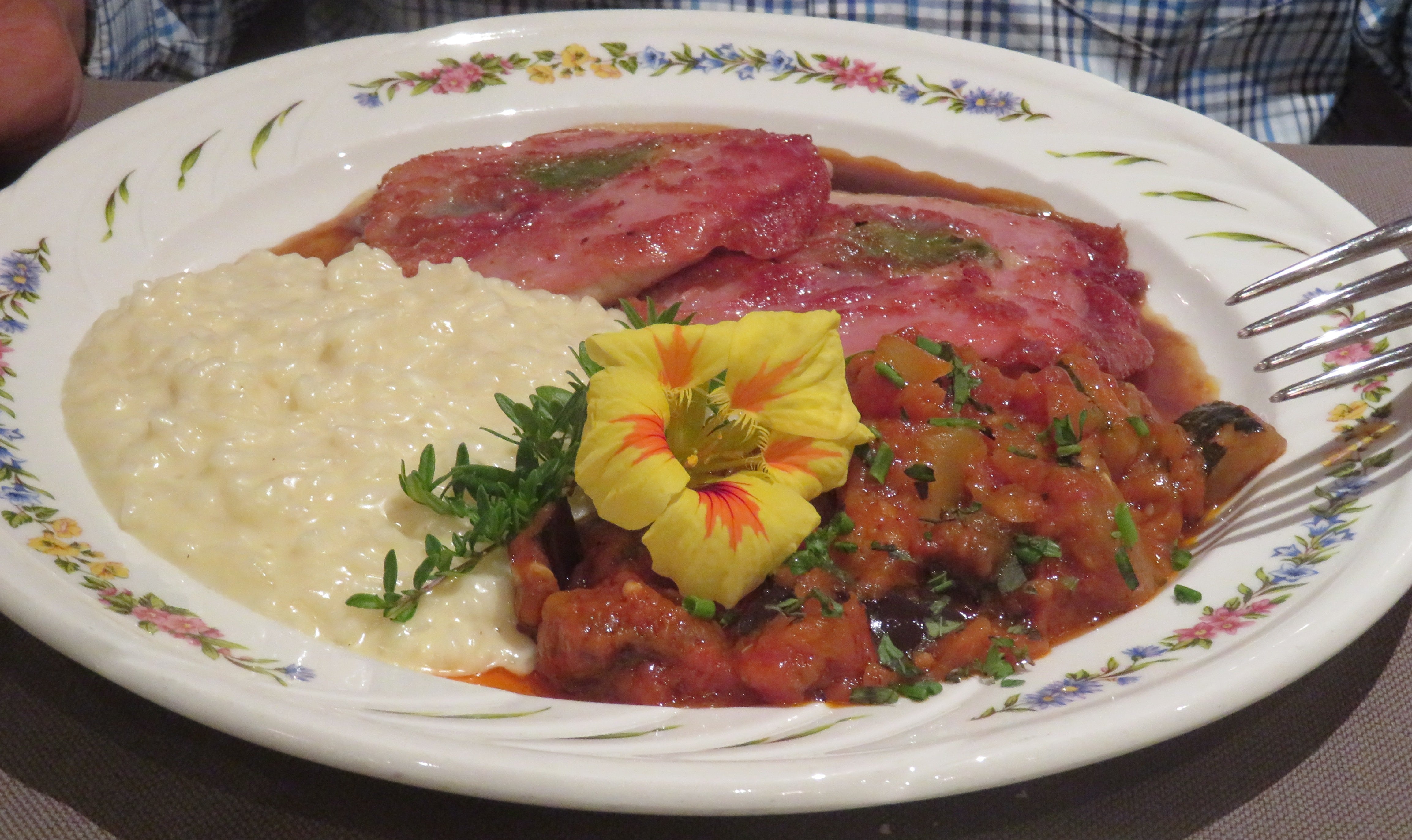 Rei's dinner at Hotel Gadi in Grachen