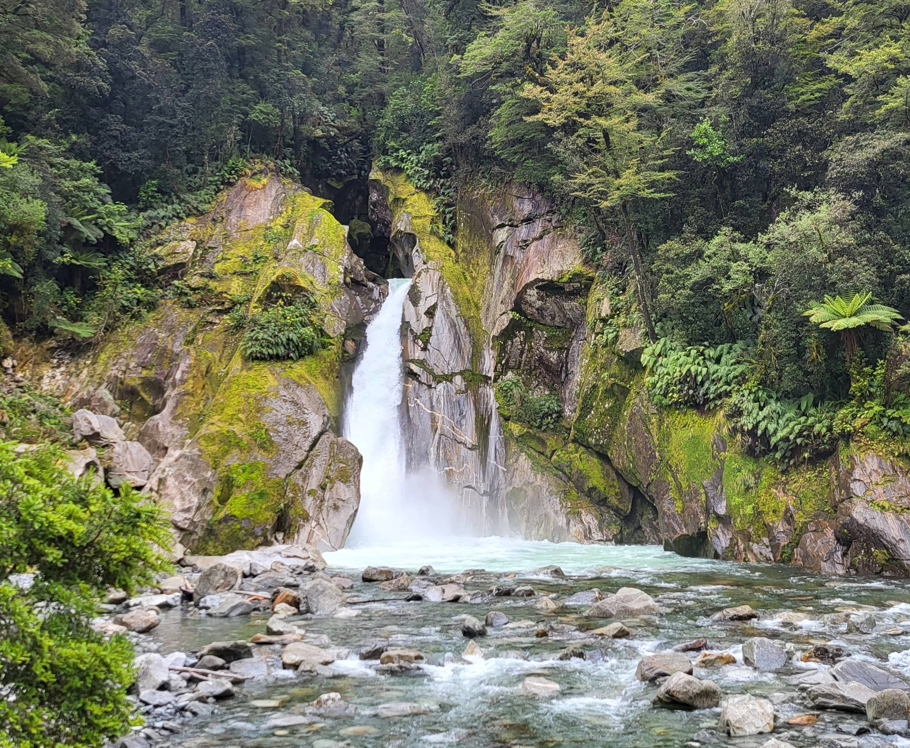 Giants Gate Waterfalls were gorgeous, but the place was full of sandflies!