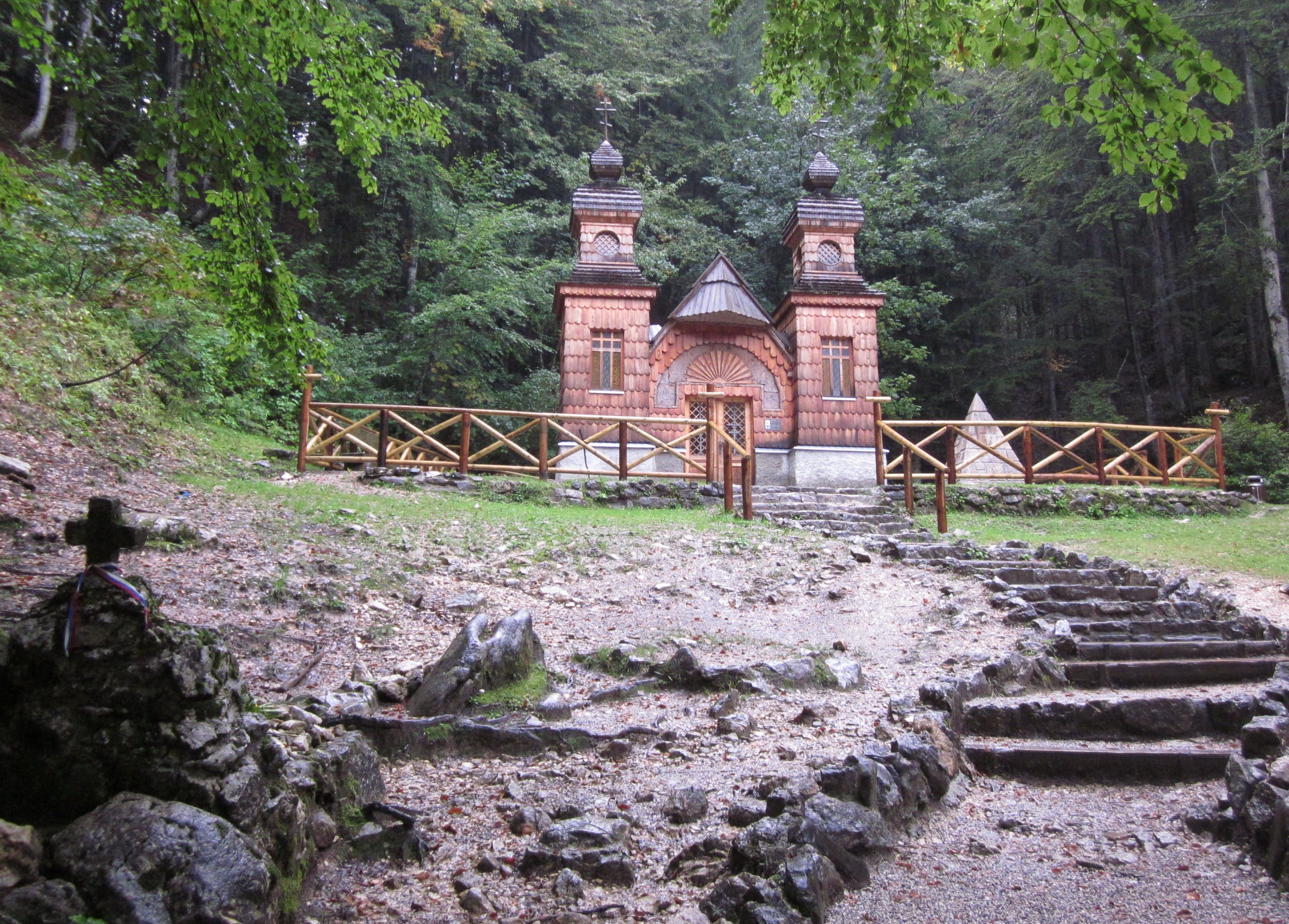 A small wooden church on the way