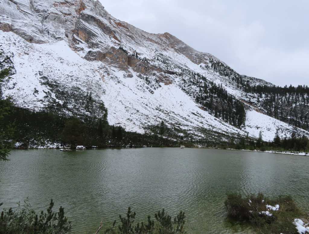 We had a snack break at the lake.