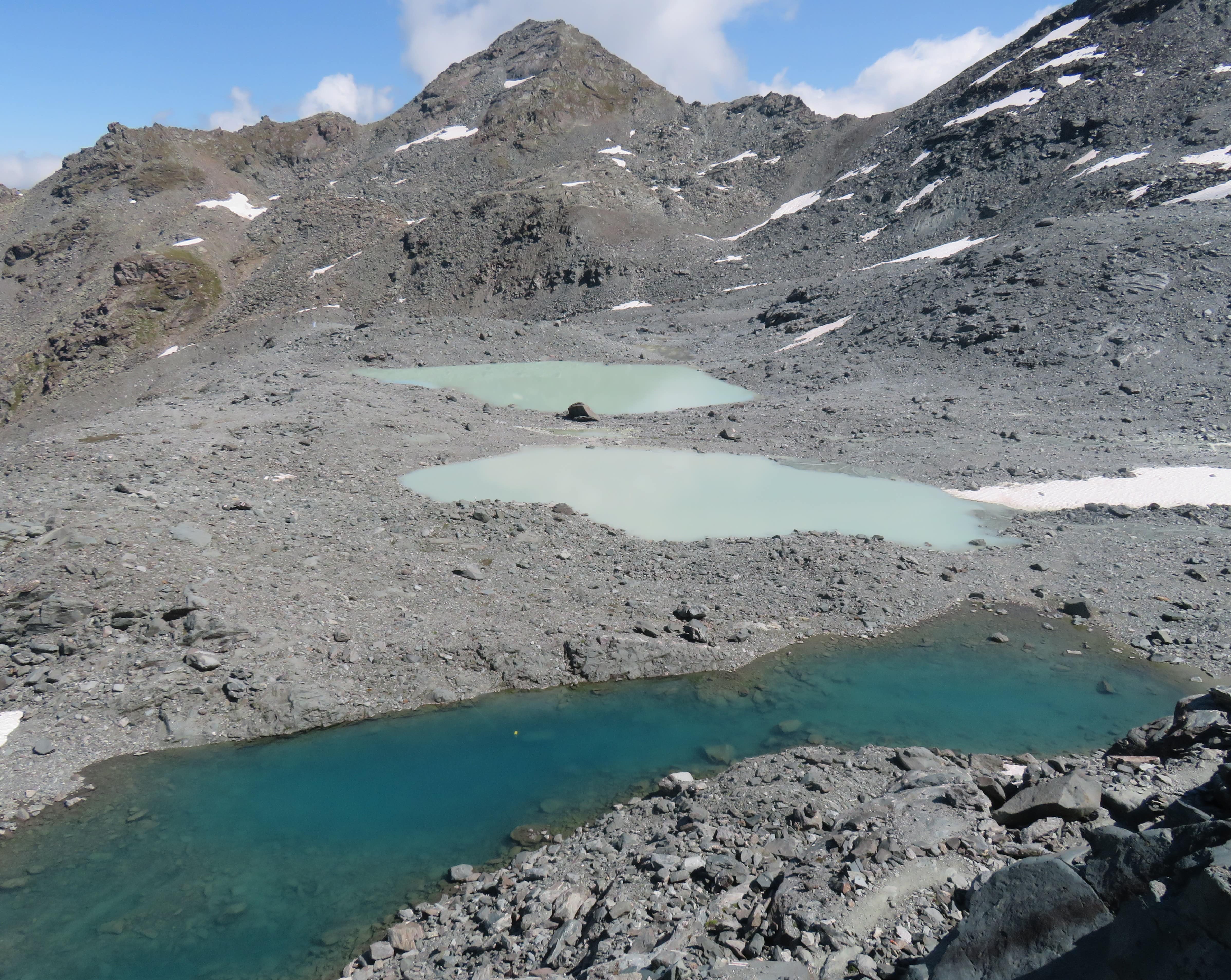 Glacier lakes on the way