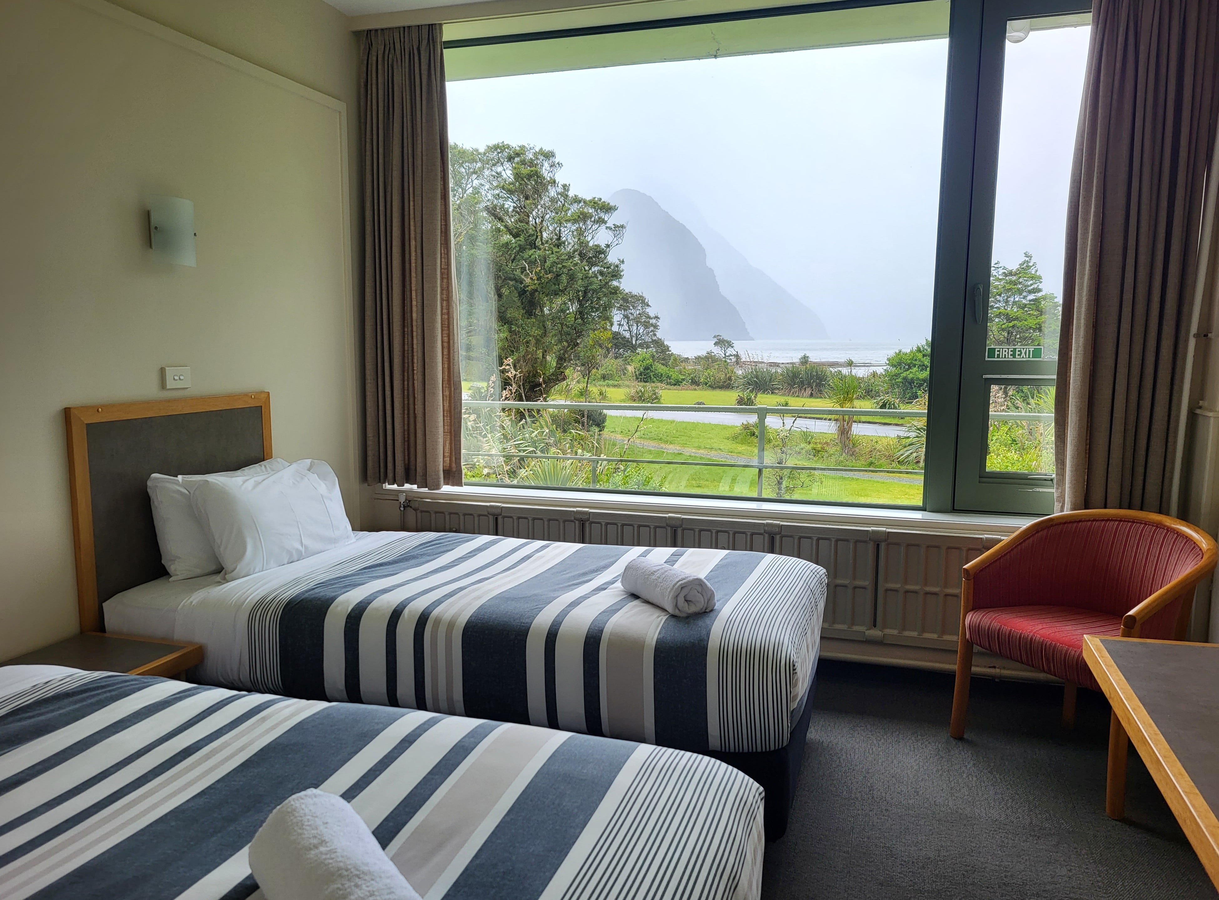 Our room at Mitre Lodge was very comfortable and had great views.