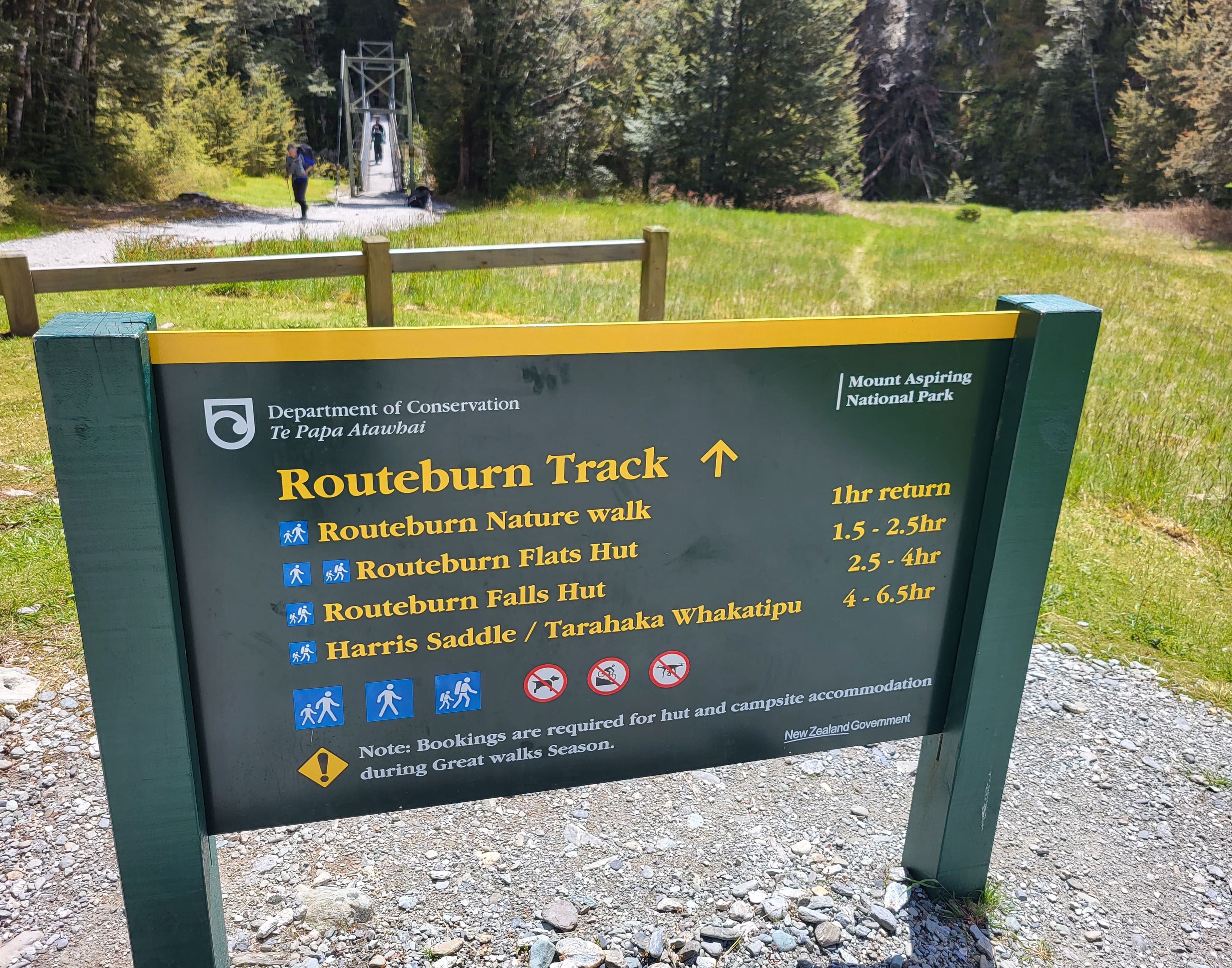 The end of the Routeburn Track -- Or the beginning of the track if you walk the other direction
