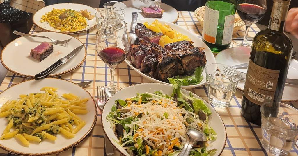 Florentine steak dinner at Trattoria Enzo & Piero Florence