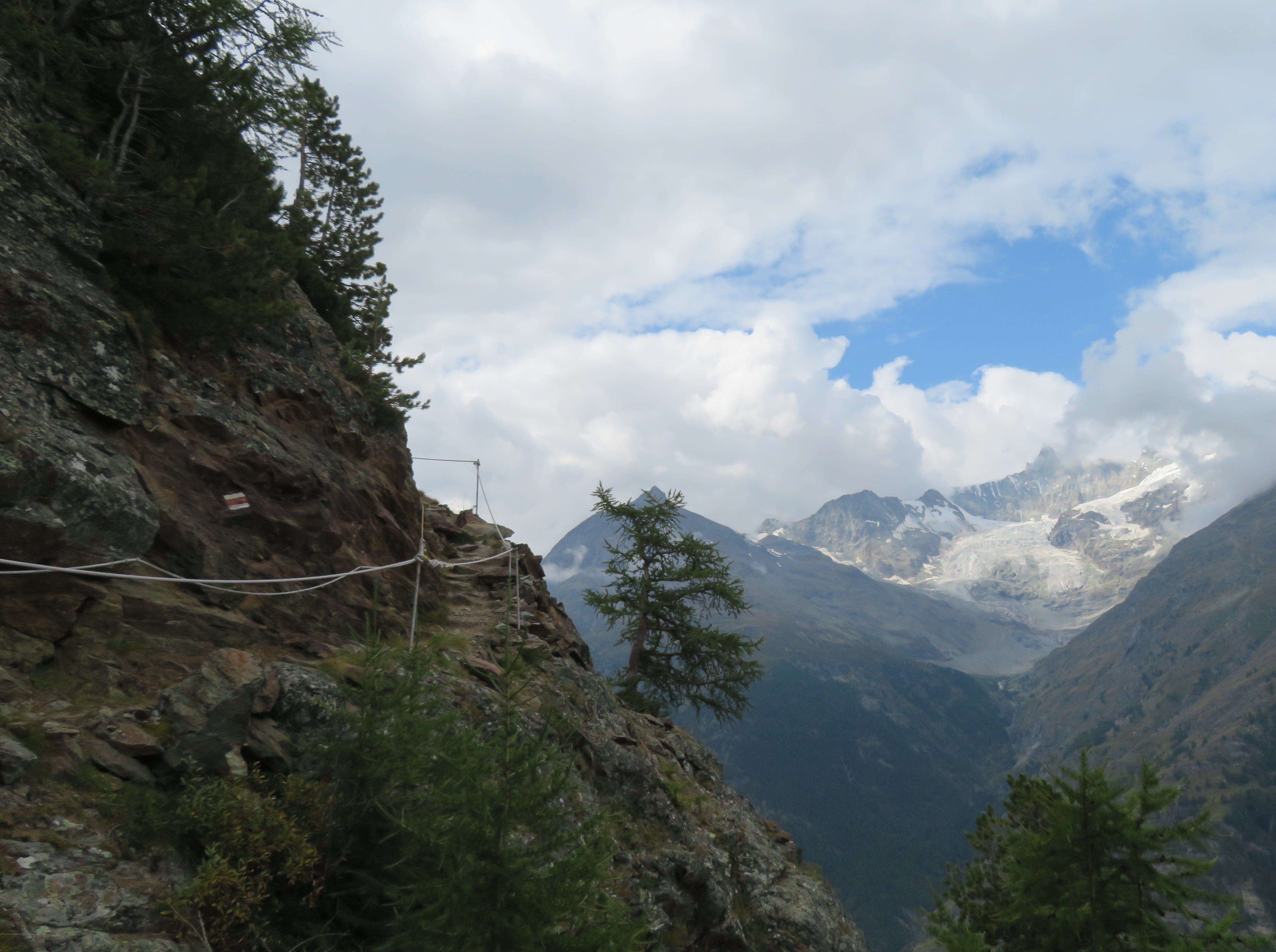 Ropes provided some protection to the hikers in this section of the Europaweg.