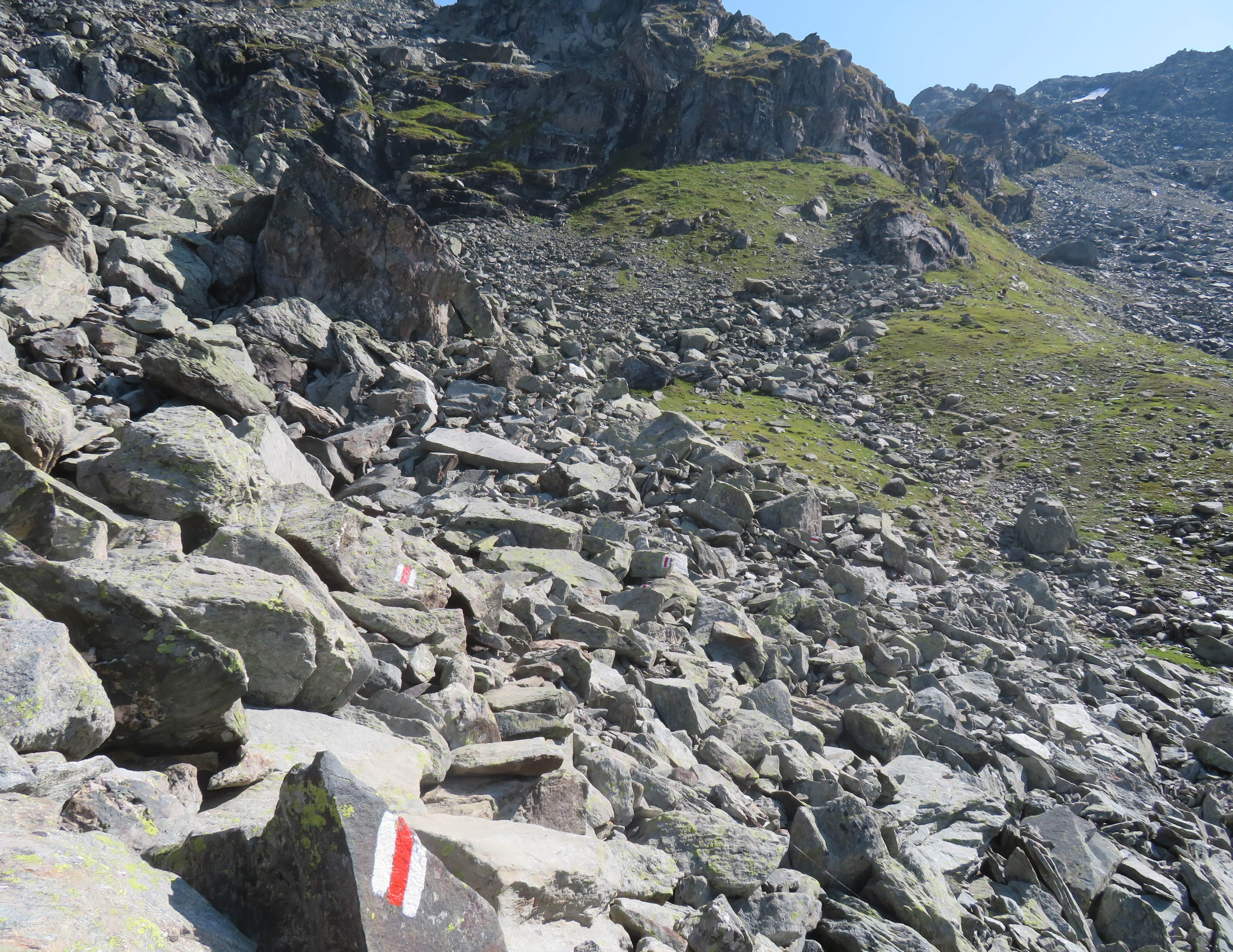 Trail ascending to Col de Louvie