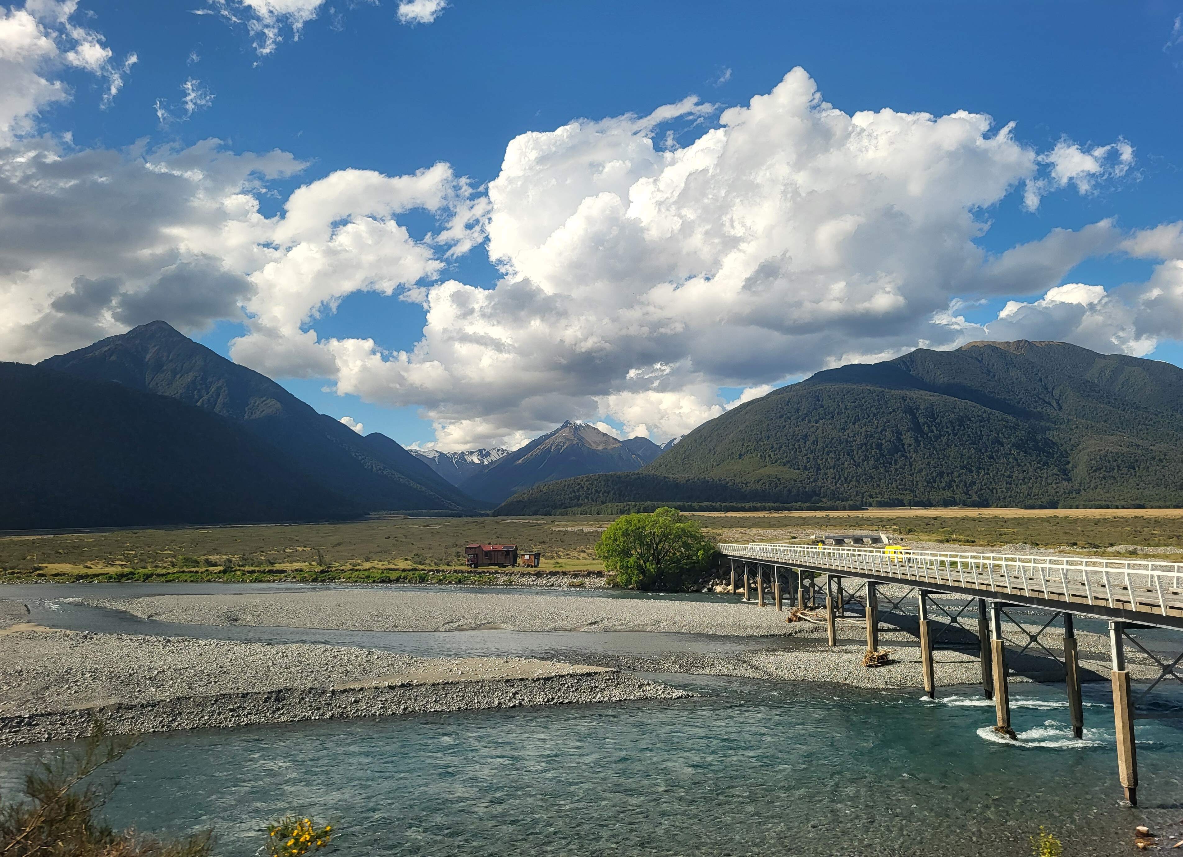 A bridge over the Waimakariri River