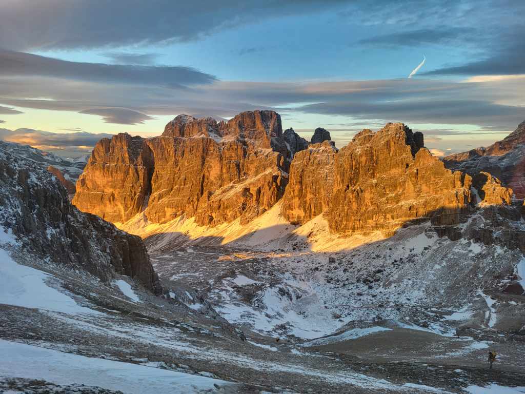 Gorgeous view from Rifugio Lagazuoi at sunset