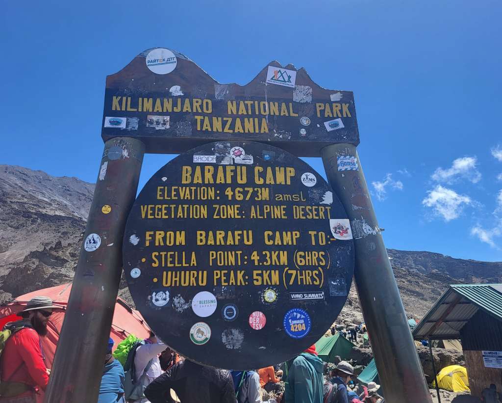 Barafu Camp sign
