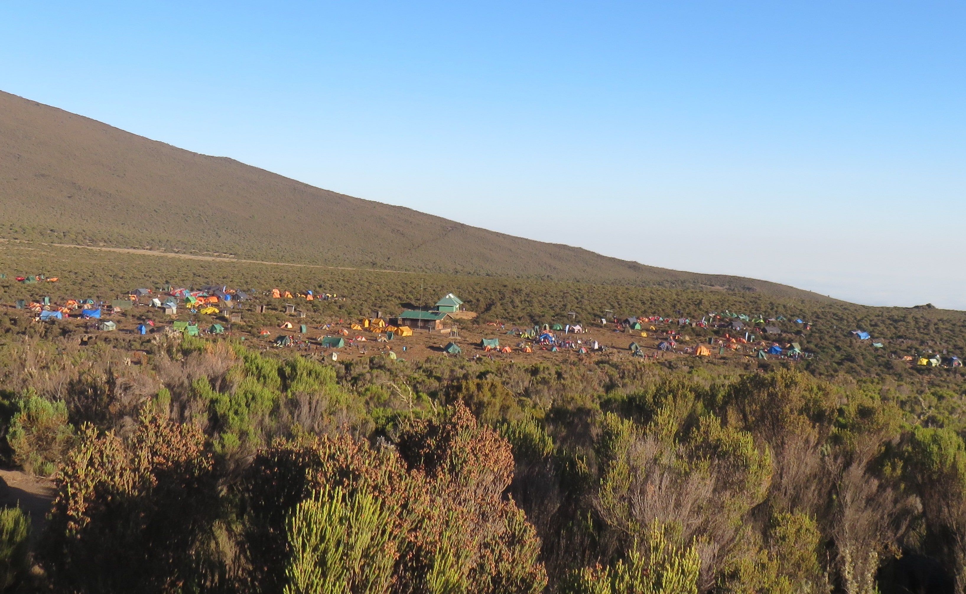 Far away view of Shira One Camp