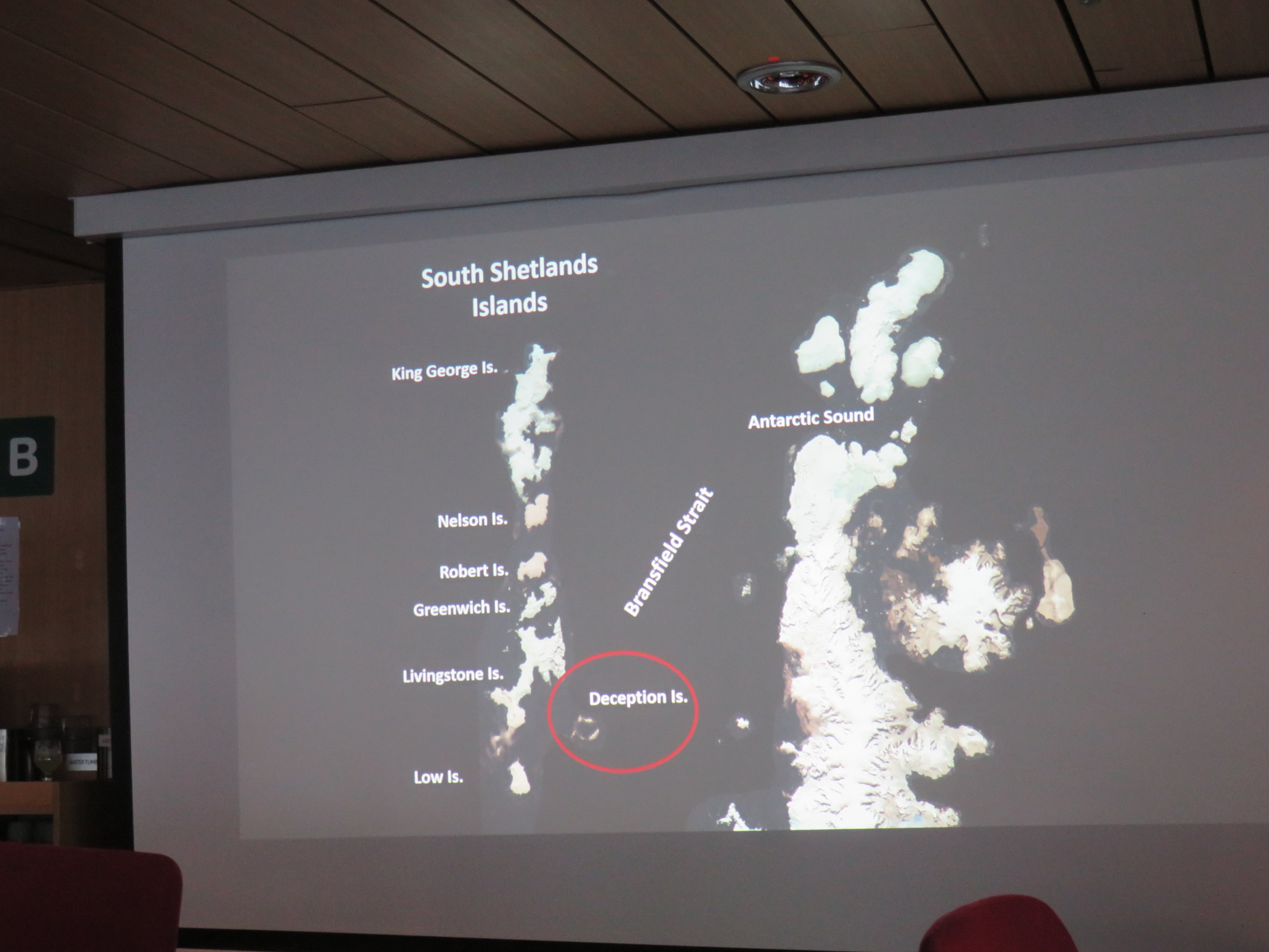 Map showing the location of Deception Island