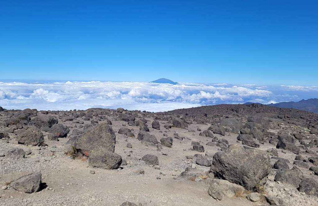 Mount Meru in the clouds