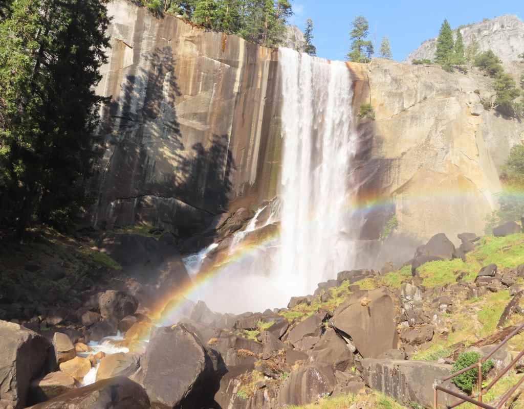 Vernal Fall with a rainbow