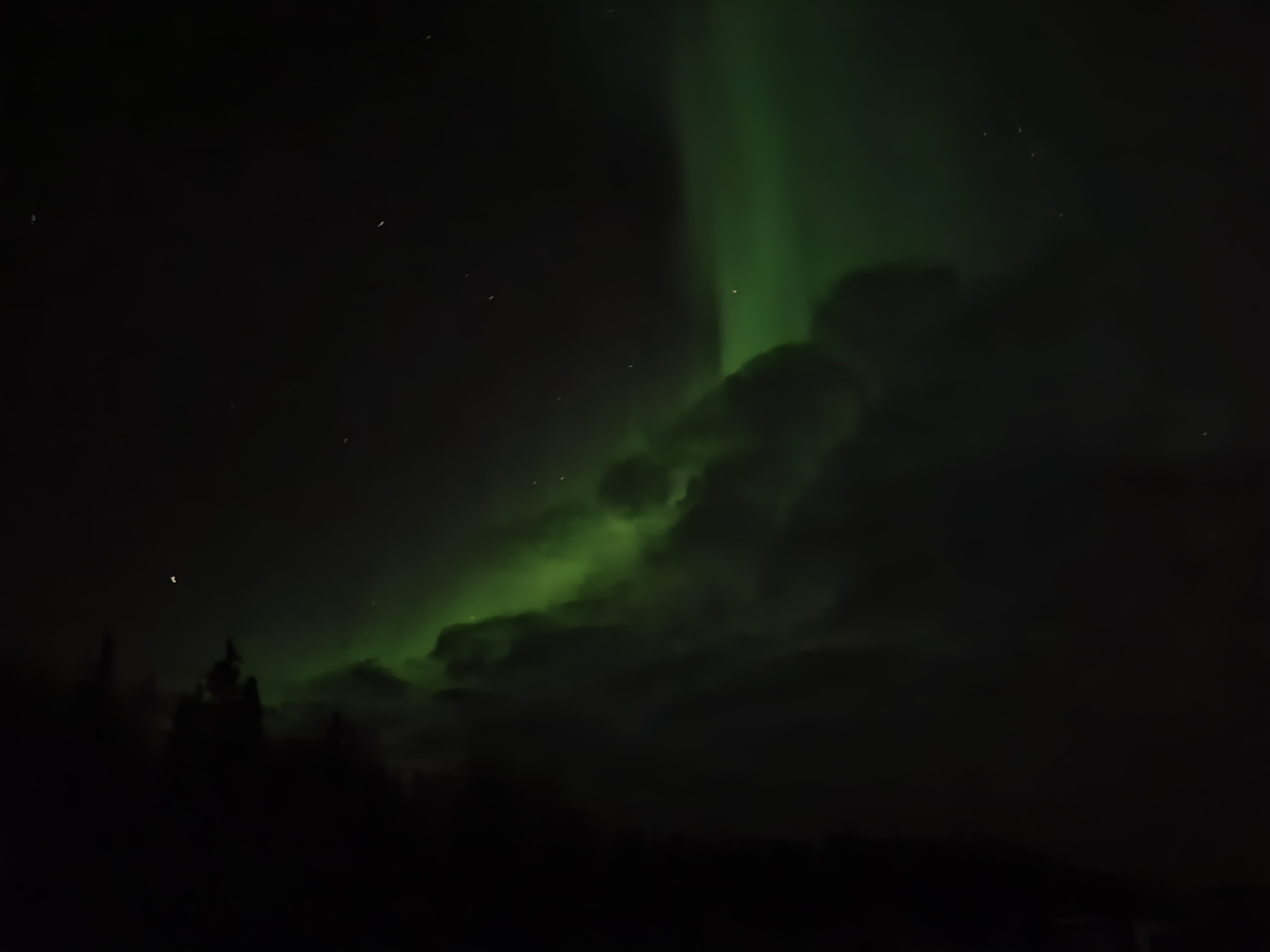 Cloudy view of aurora