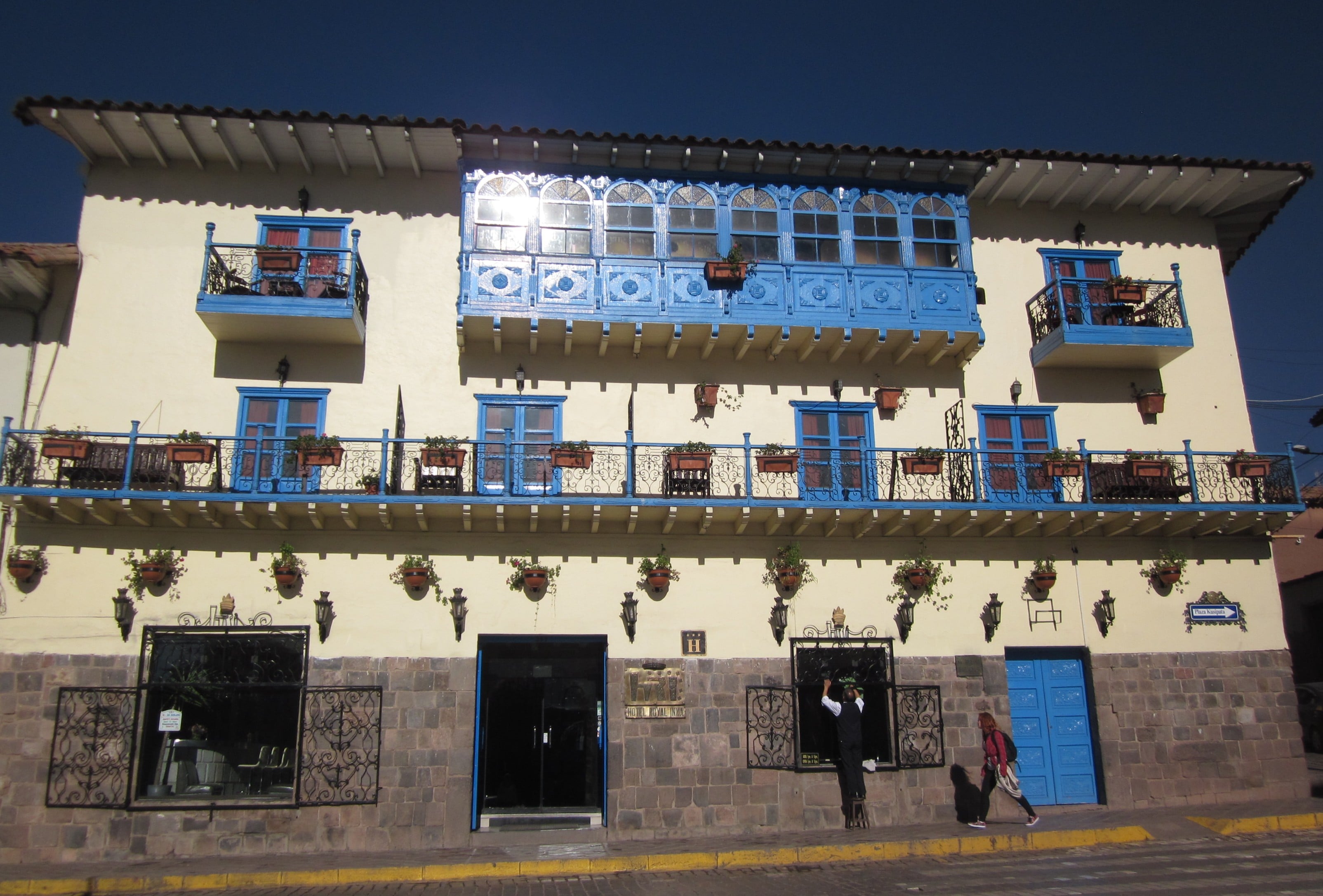 A colorful building in downtown Cusco
