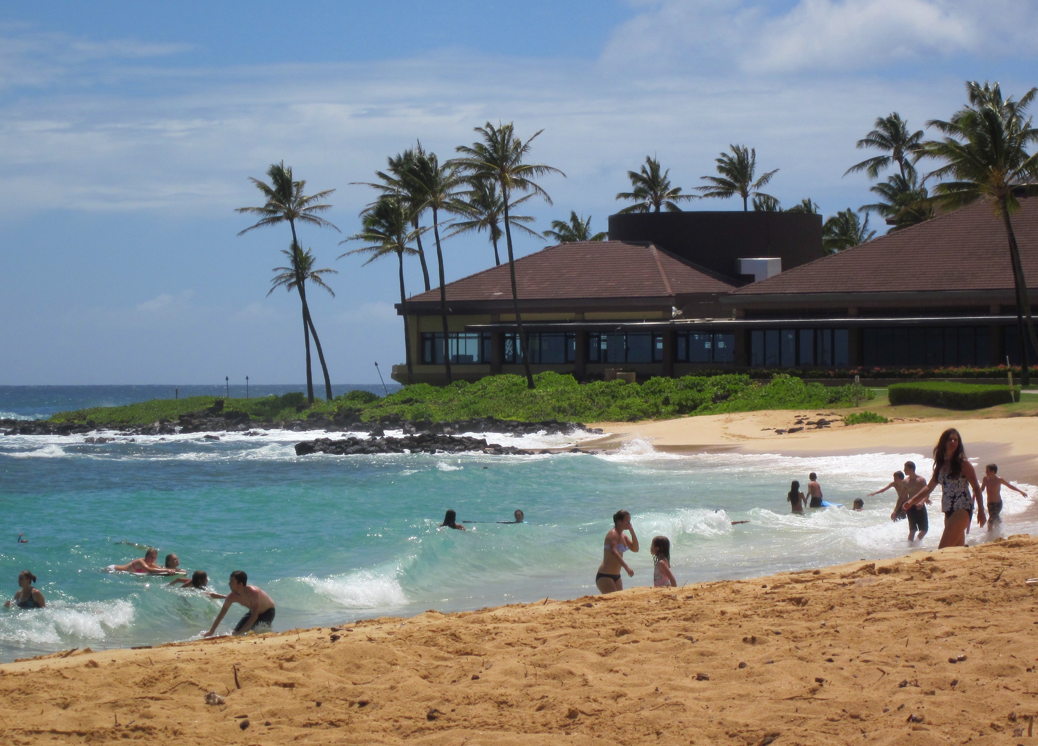 Bustling Poipu Beach