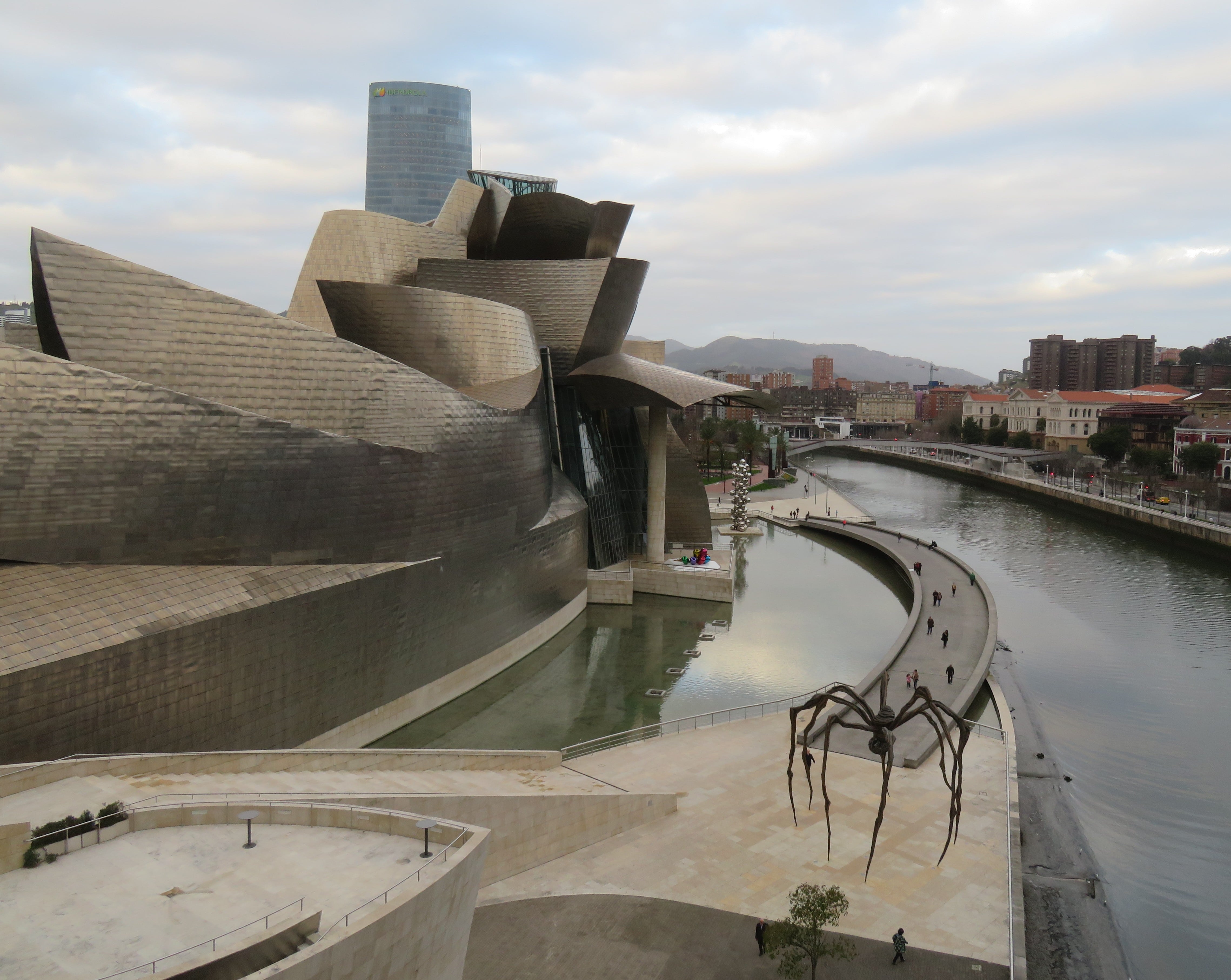 Guggenheim Museum outside view with Mamam