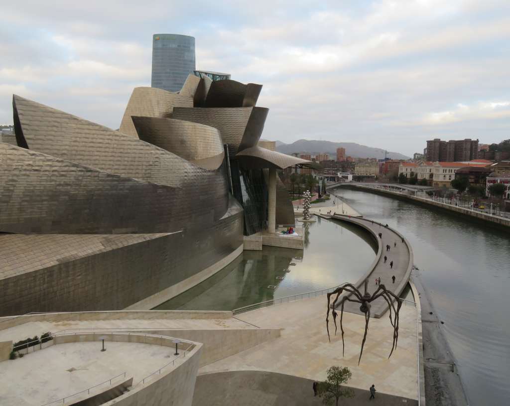 Guggenheim Museum outside view with Mamam