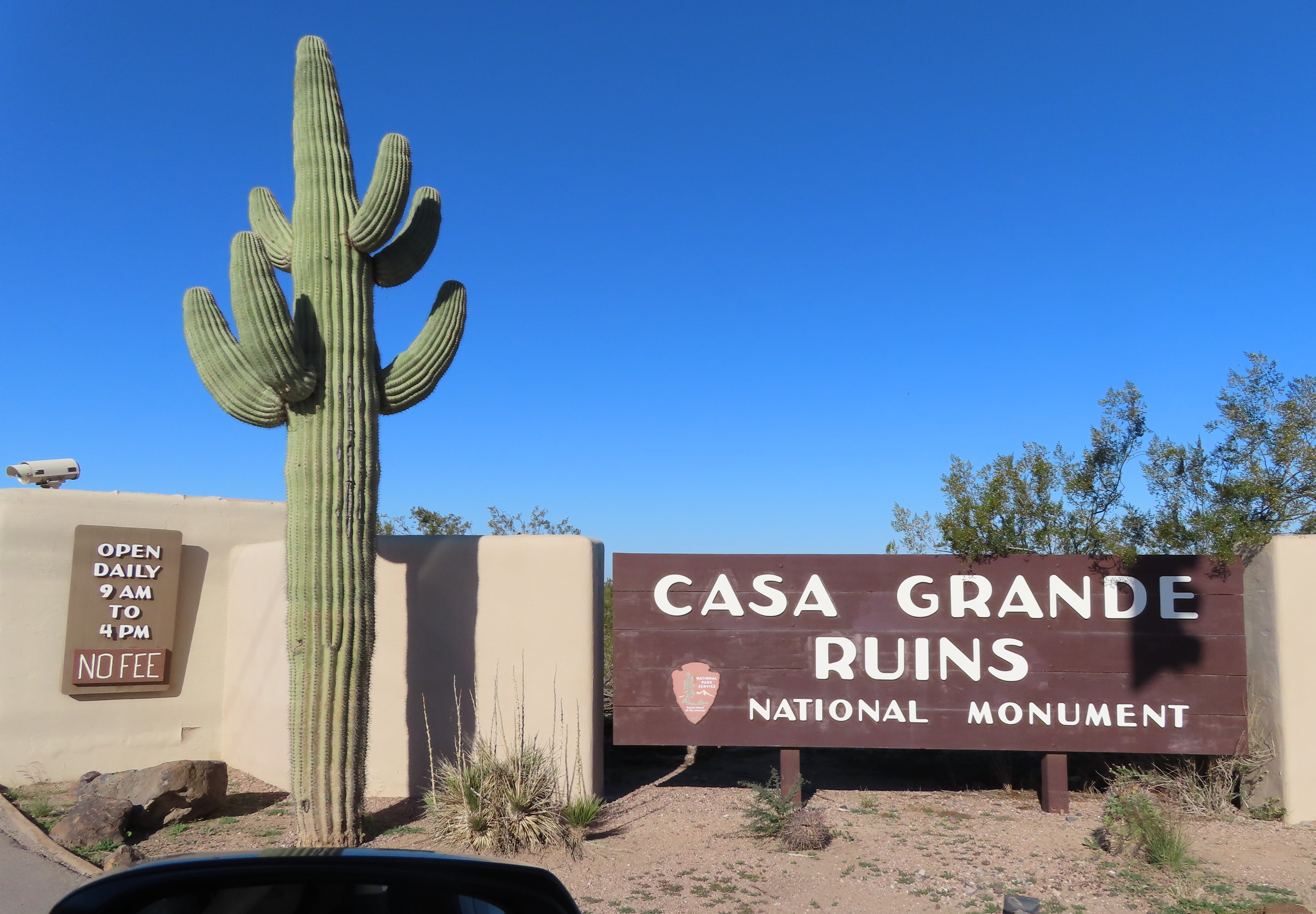 Casa Grande Ruins NM entrance sign