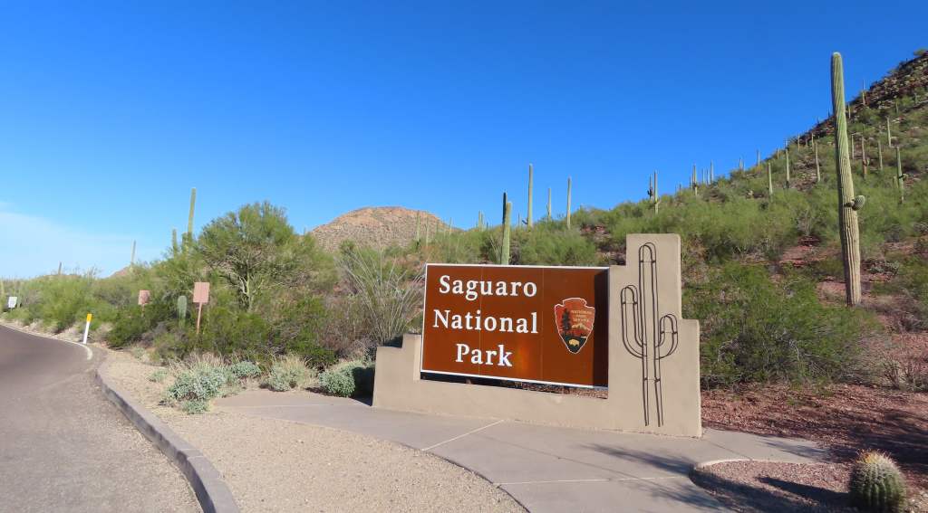 Saguaro National Park sign