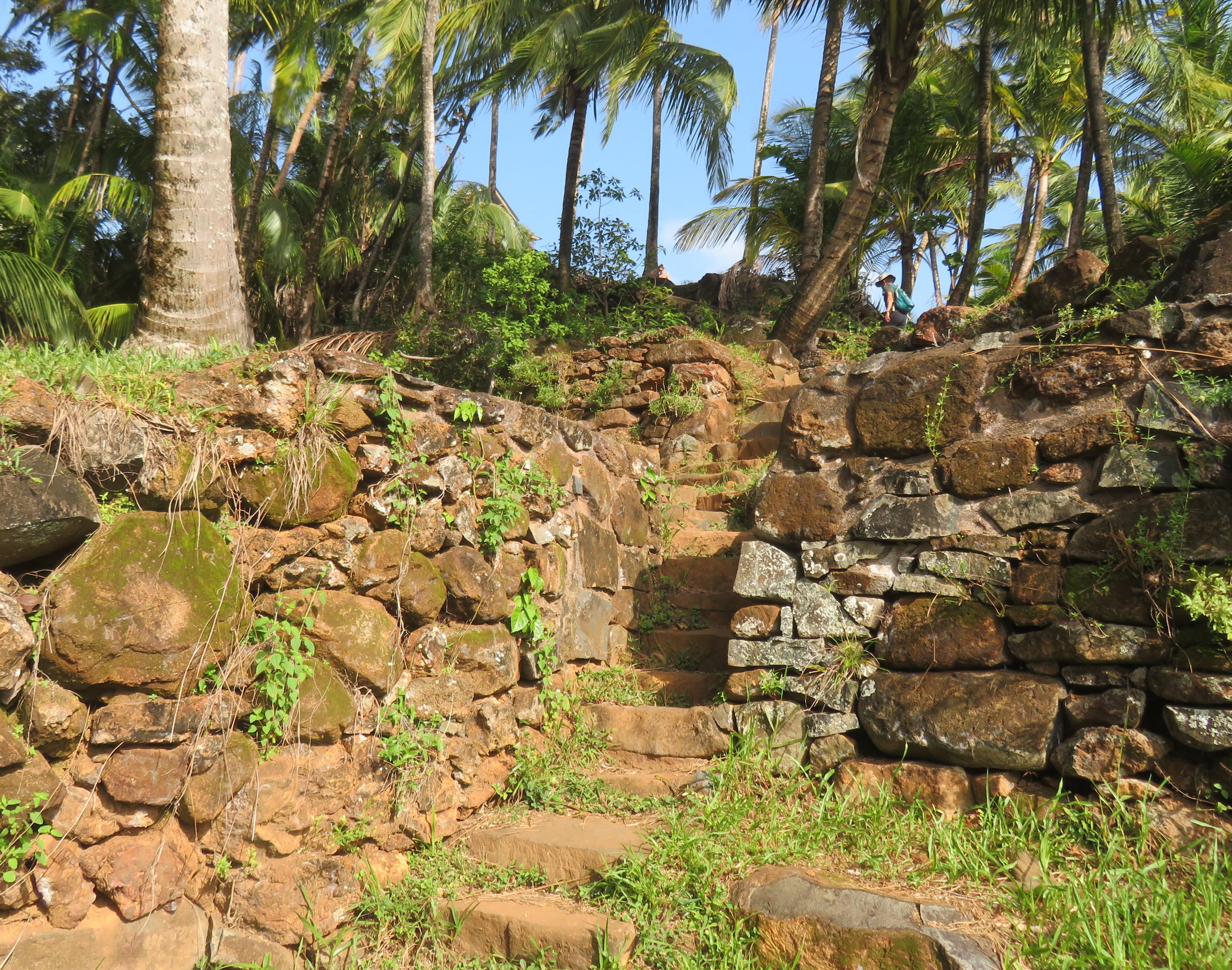 We had to climb up narrow and steep stairs.