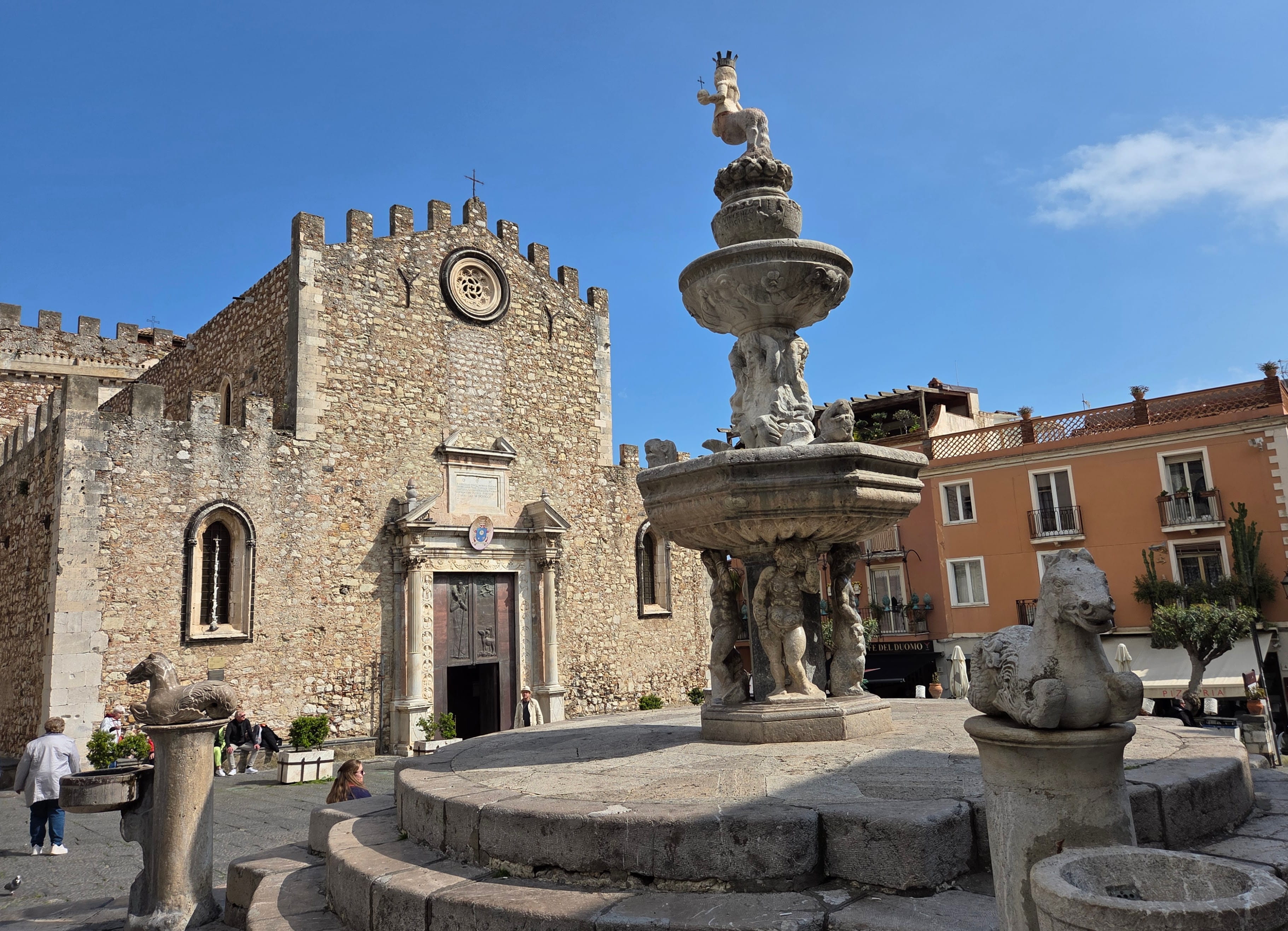 Taormina Cathedral and Fountain