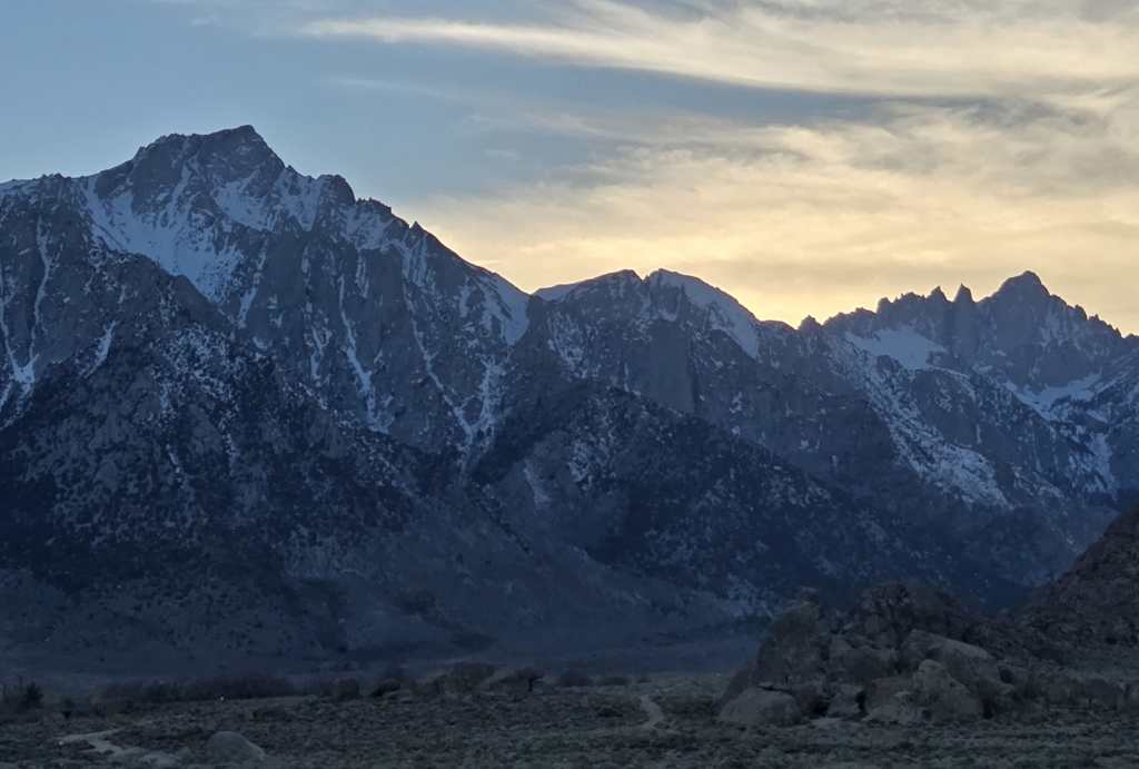 Lone Pine Peak on the left, Mount Whitney on the right