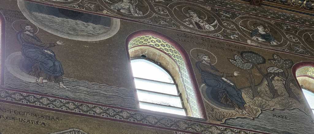 Genesis 2: God separating land and sea; God creating plants on dry land