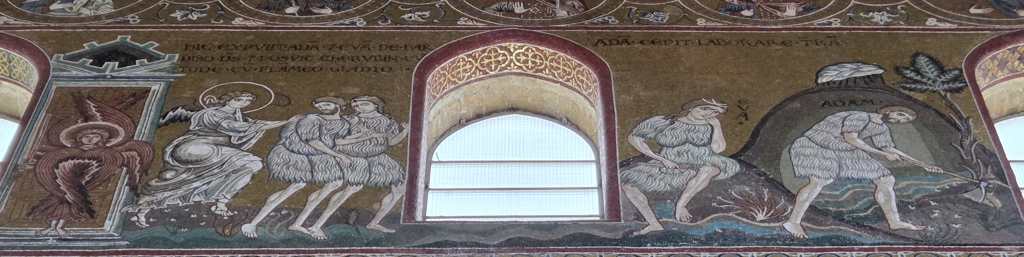 Genesis 8: Adam and Eve banished from Eden; Adam and Eve laboring