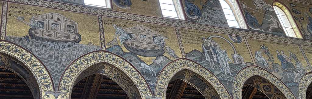 Old Testament 2: Dove bringing olive branch; Animals leaving Ark; God sending rainbow; Noah got drunk