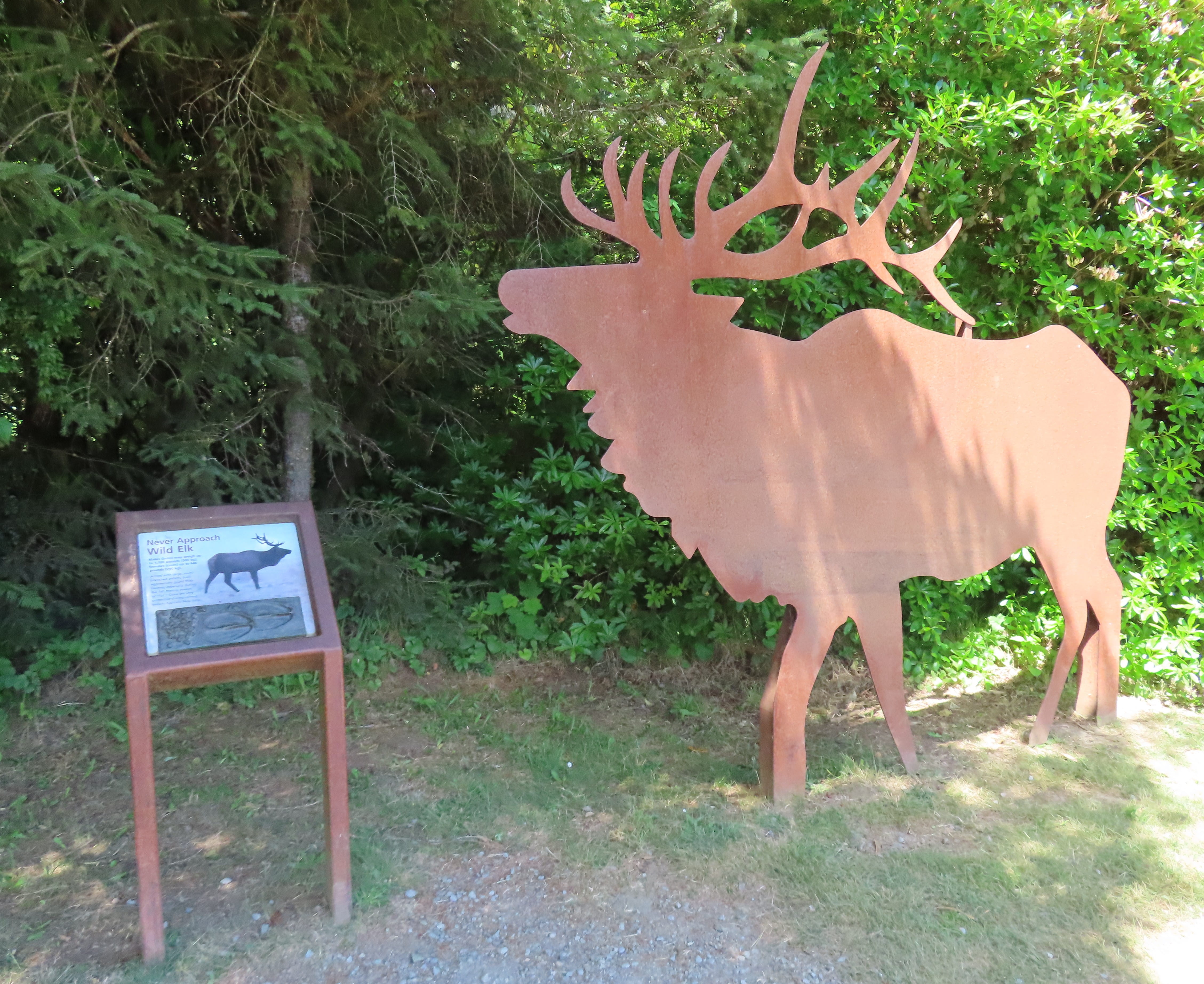 Elk Sign outside Visitor Center