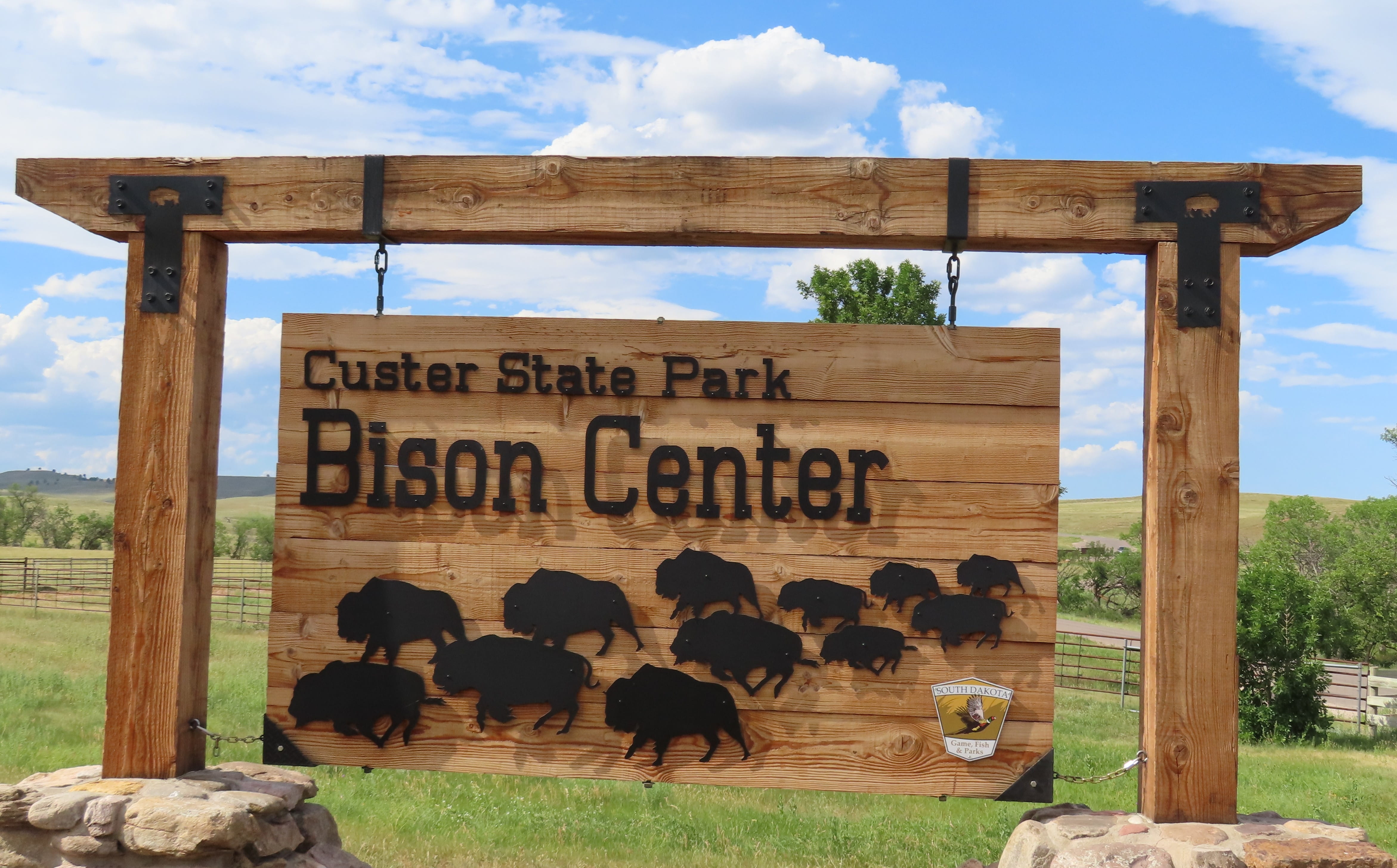 Bison Center Sign