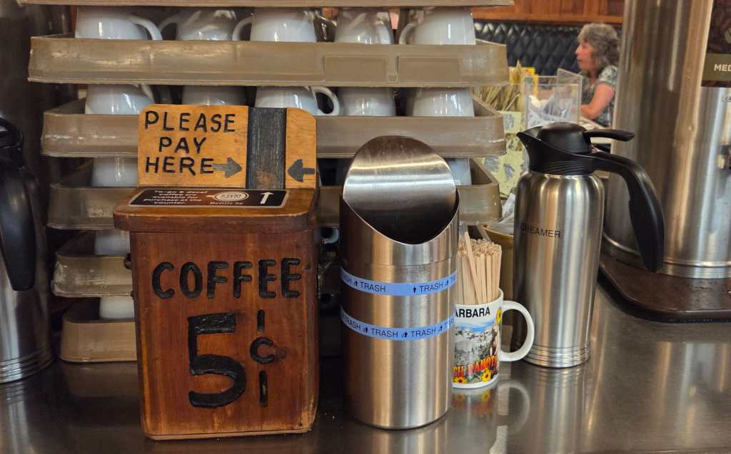 Hot coffee only cost 5 cents