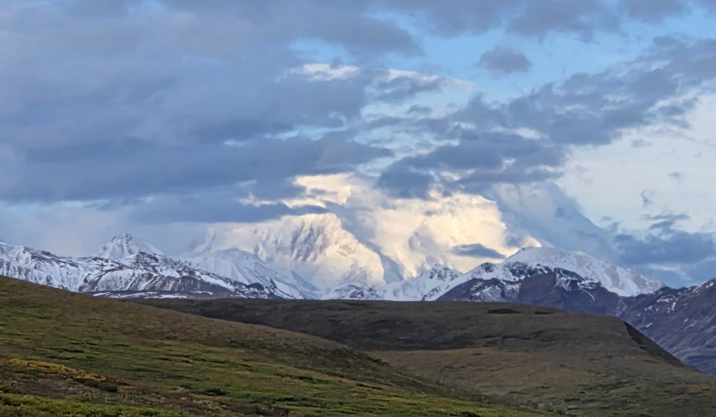 Denali Mountain (partially covered by clouds)