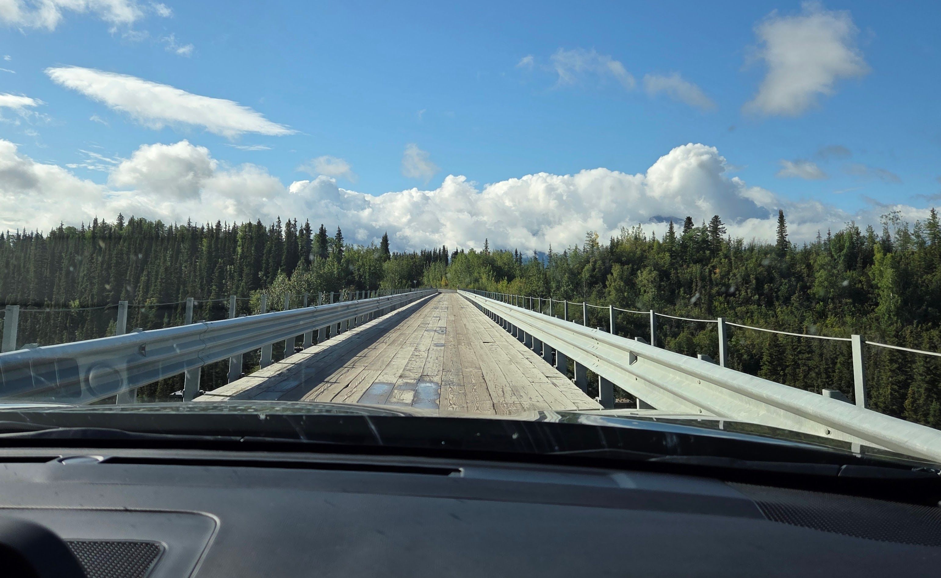 Driving across the bridge