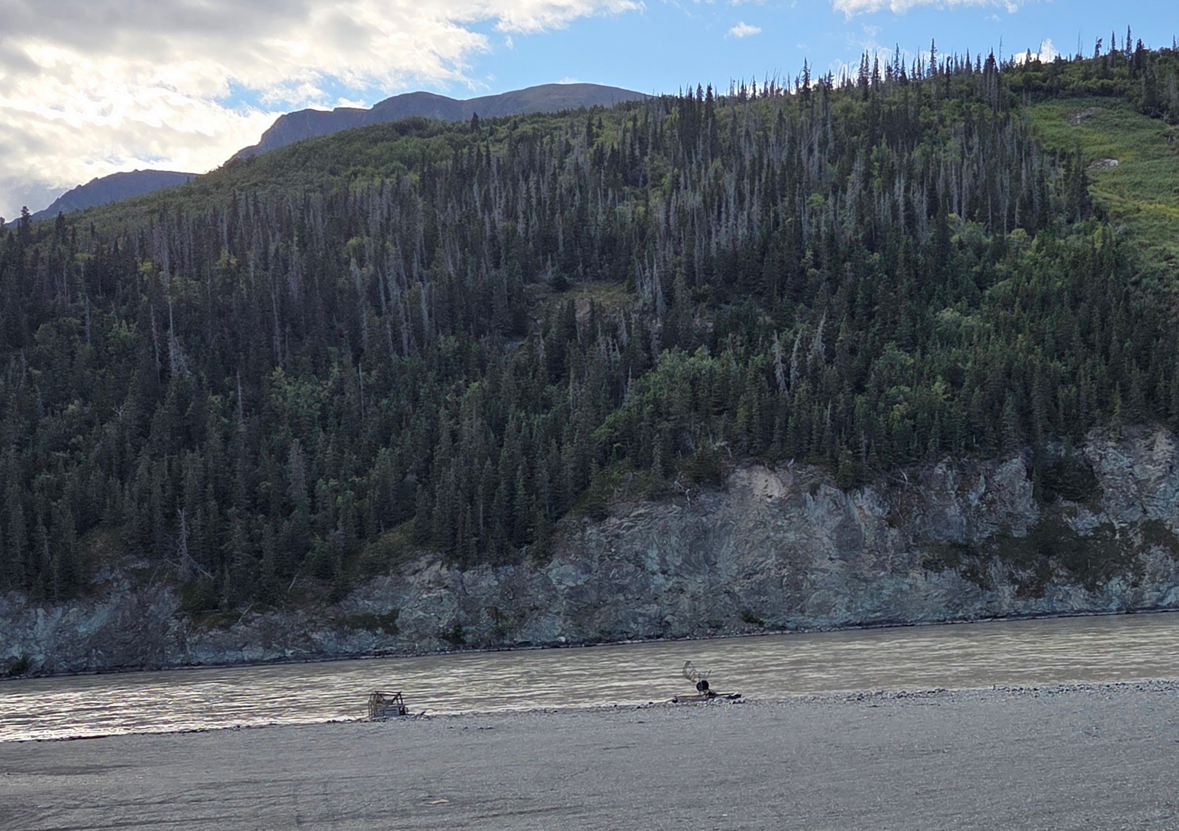Two fishwheels by the river